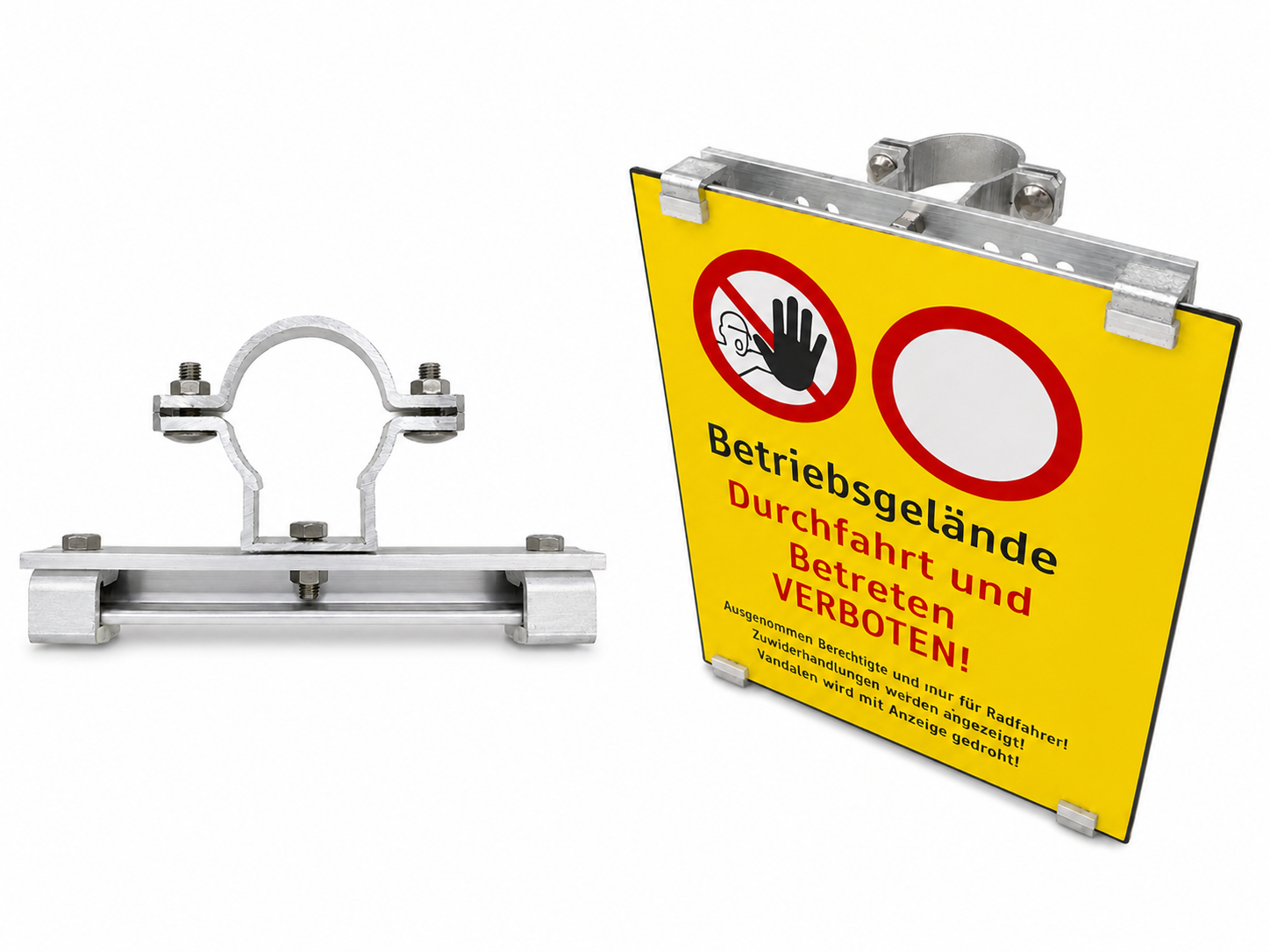 Befestigungsschiene und Befestigungsschelle für Rundrohrpfosten