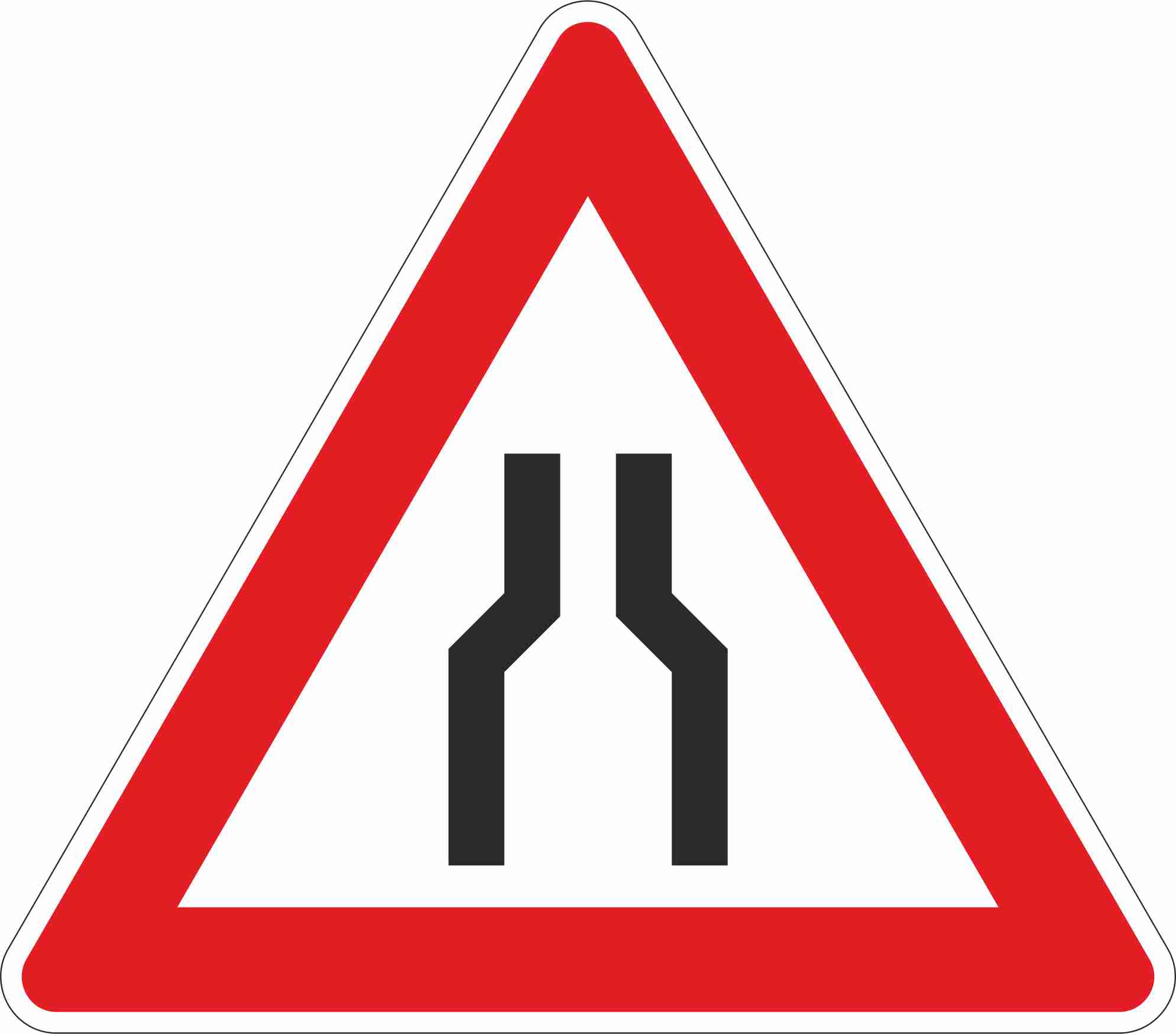 Fahrbahnverengung beidseitig § 50/8a - Schild