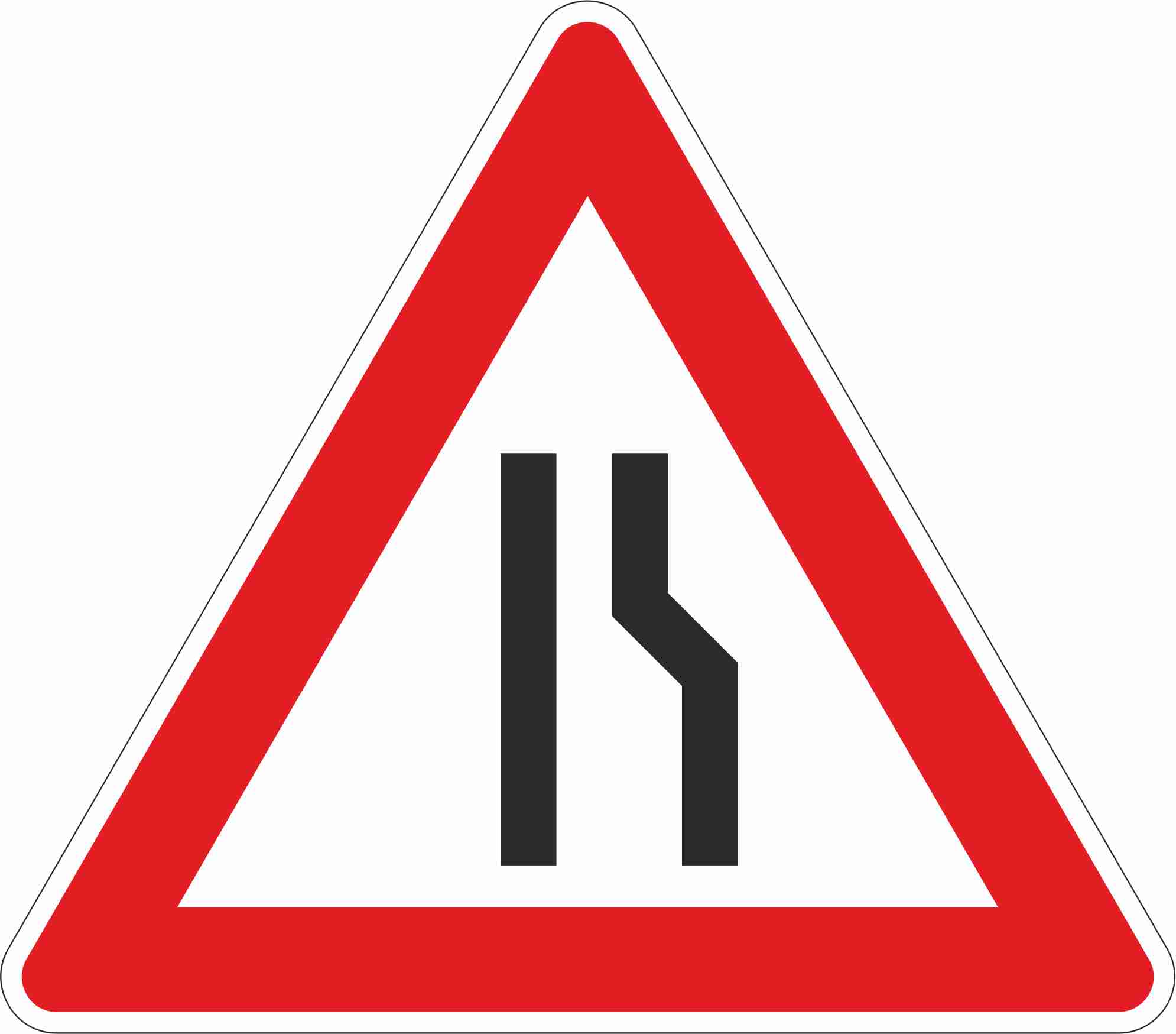 Fahrbahnverengung rechtsseitig §50/8c - Schild