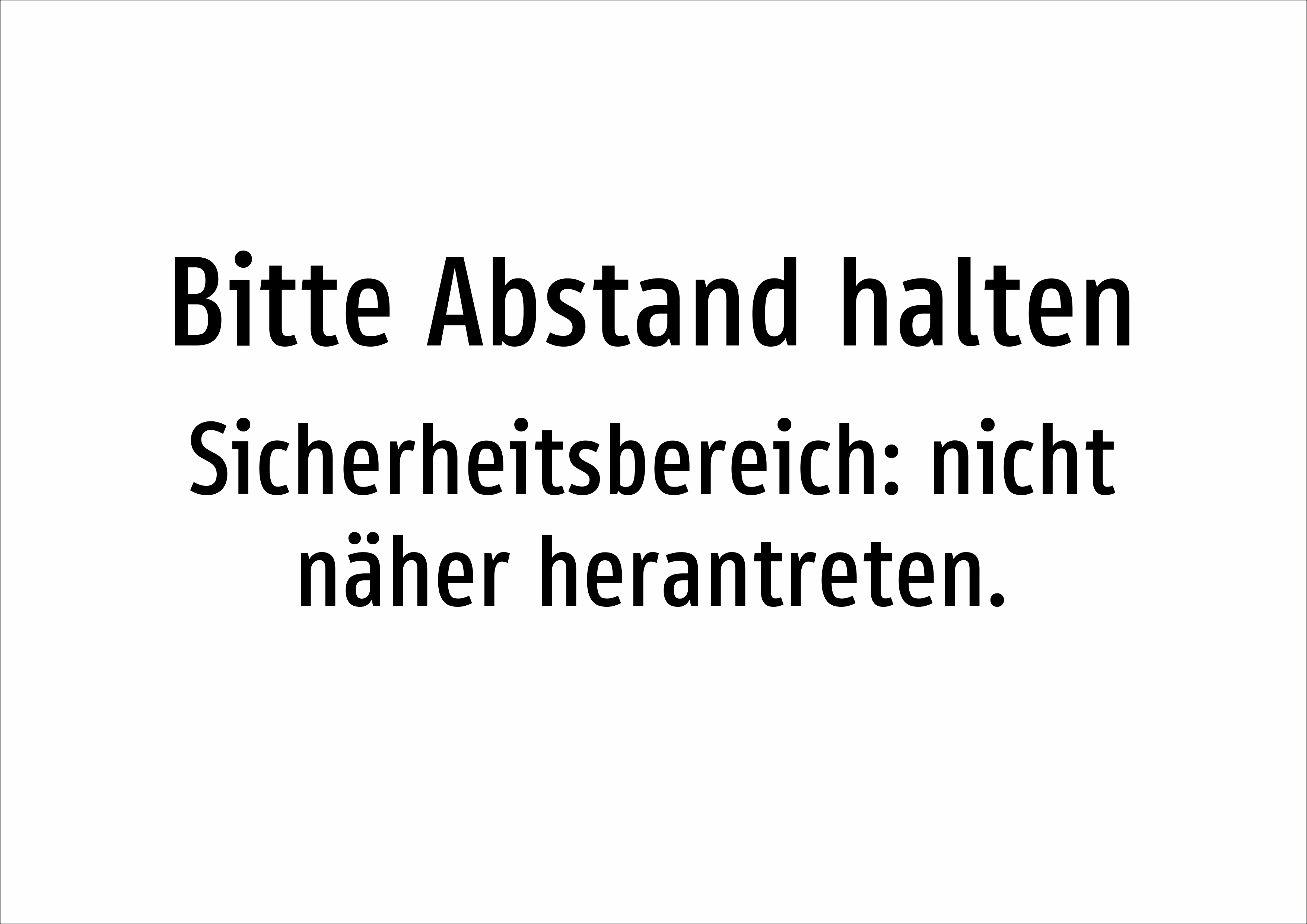 Bitte Abstand halten - Sicherheitsbereich: nicht näher herantreten. - Schild - Produktbild 2