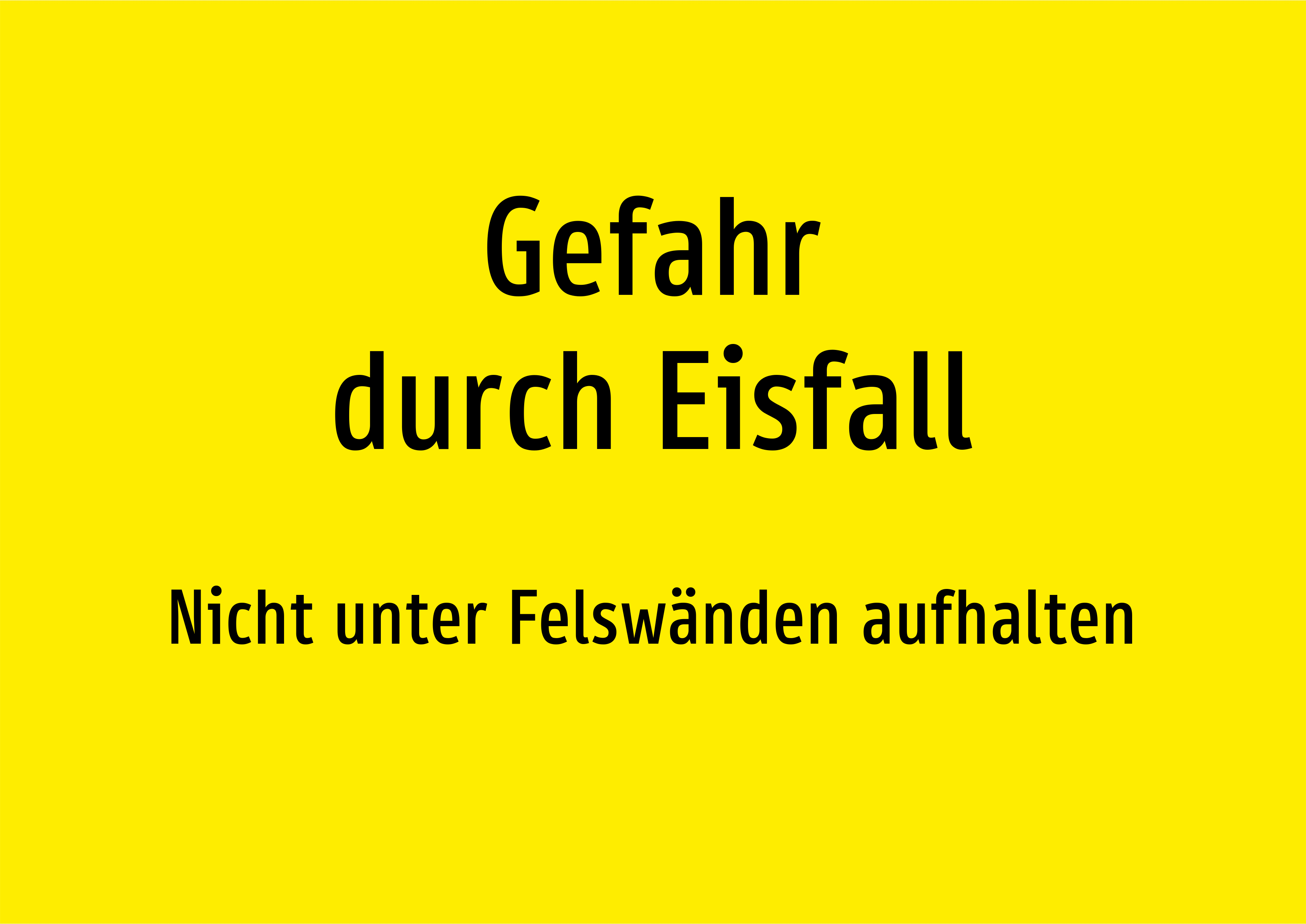 Gefahr durch Eisfall - Nicht unter Felswänden aufhalten - Schild - Produktbild 2
