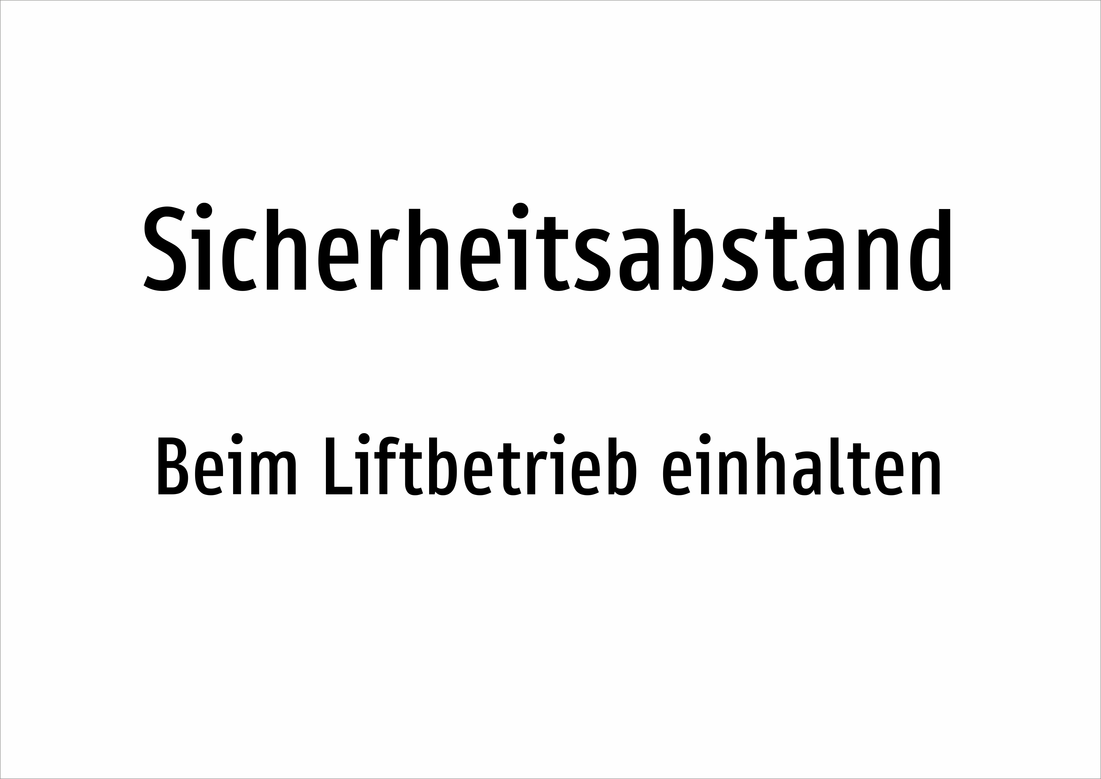 Sicherheitsabstand - Beim Liftbetrieb einhalten - Schild - Produktbild 2