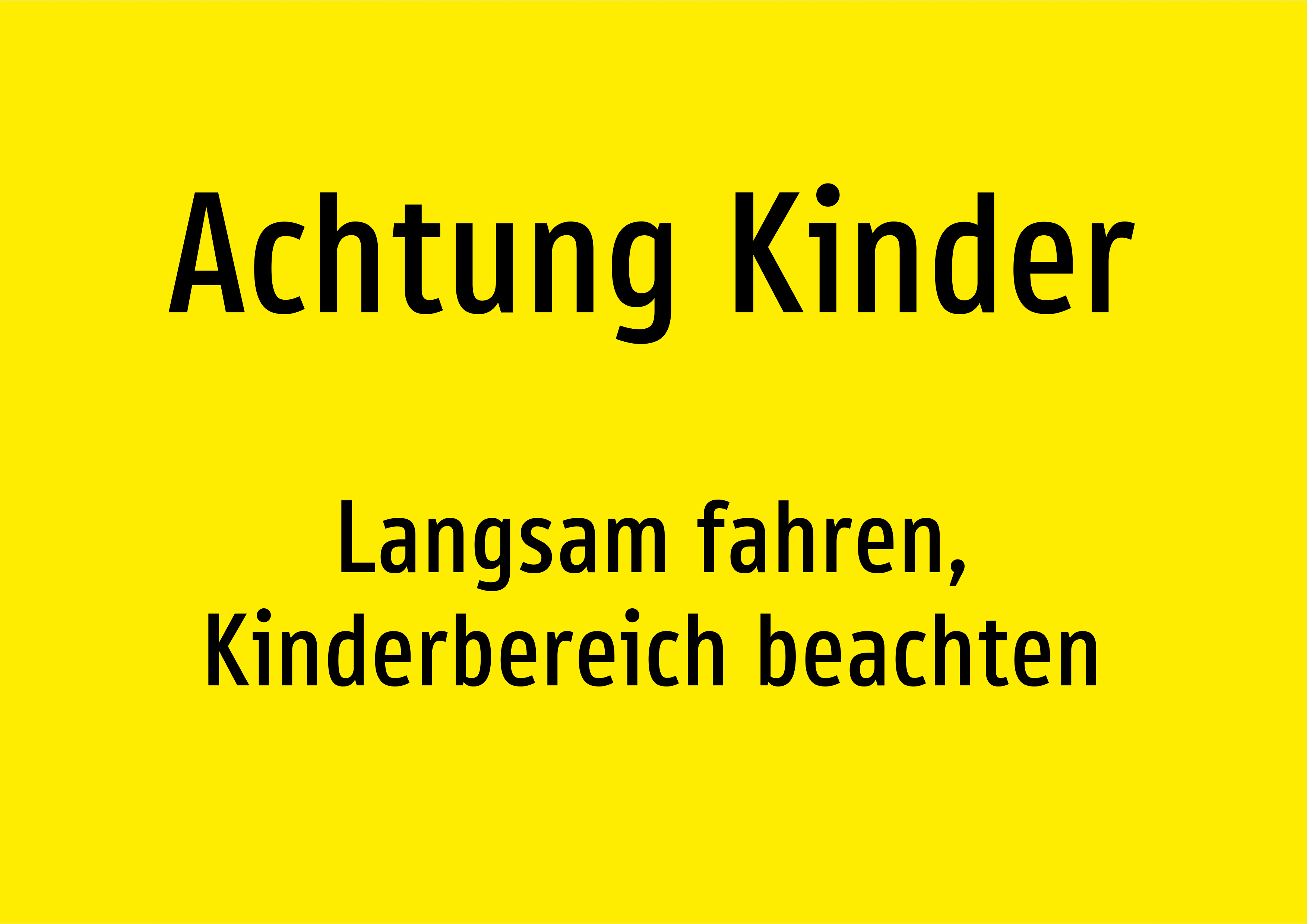 Achtung Kinder - Langsam fahren, Kinderbereich beachten - Schild - Produktbild 2