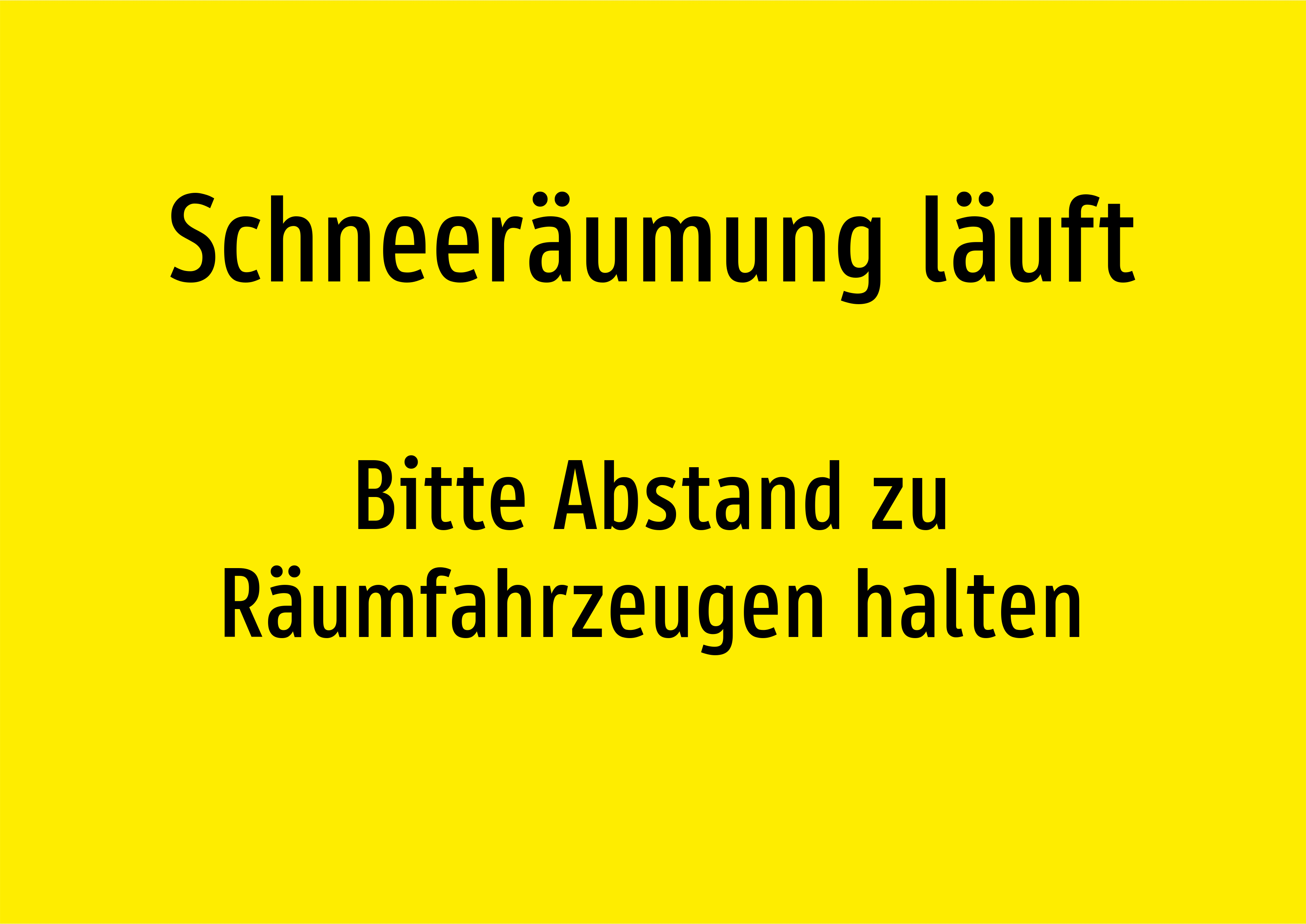 Schneeräumung läuft - Bitte Abstand zu Räumfahrzeugen halten - Schild - Produktbild 2