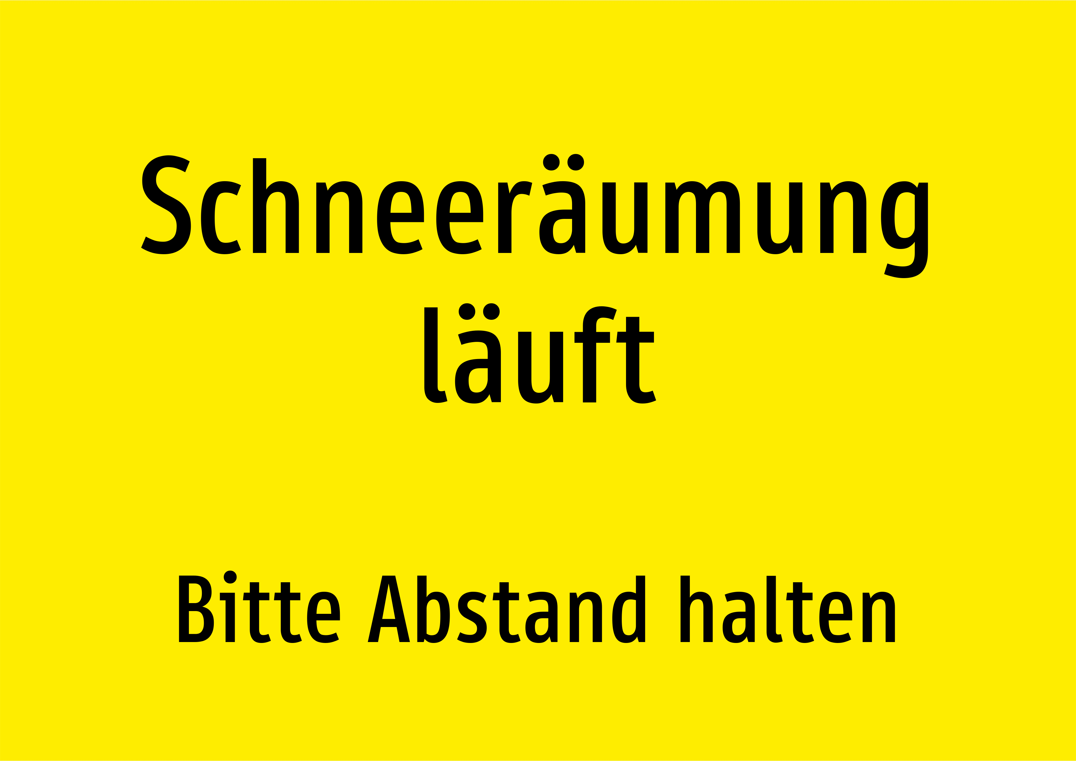 Schneeräumung läuft - Bitte Abstand halten - Schild - Produktbild 2