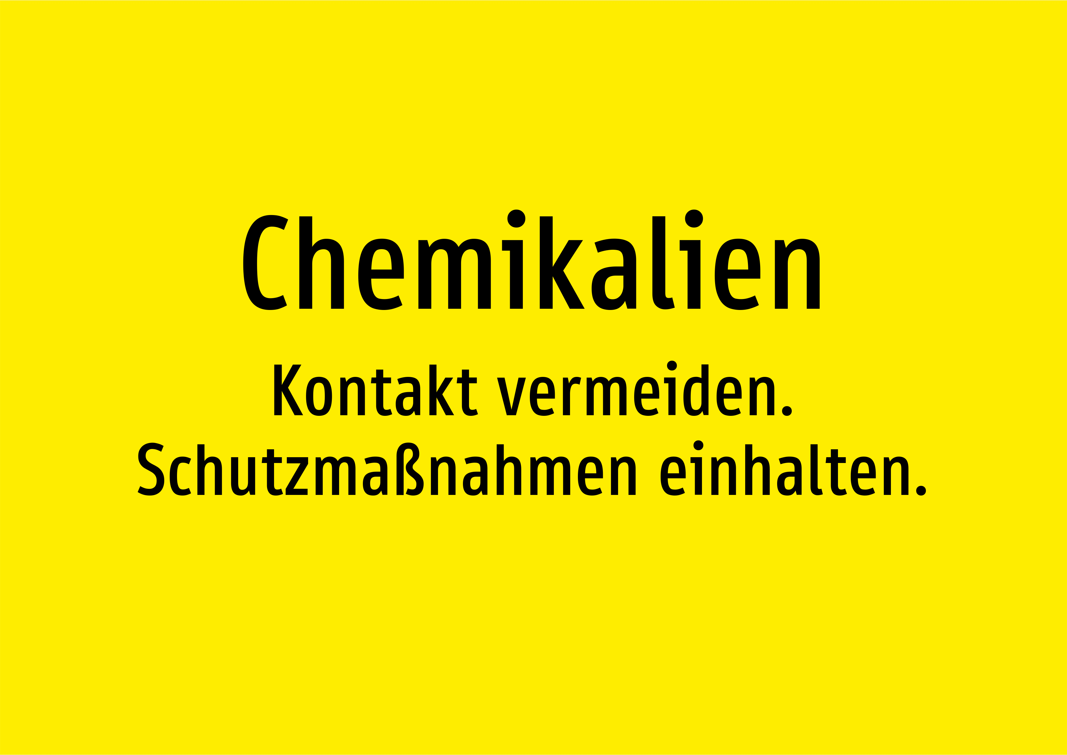 Chemikalien - Kontakt vermeiden. Schutzmaßnahmen einhalten. - Schild - Produktbild 2