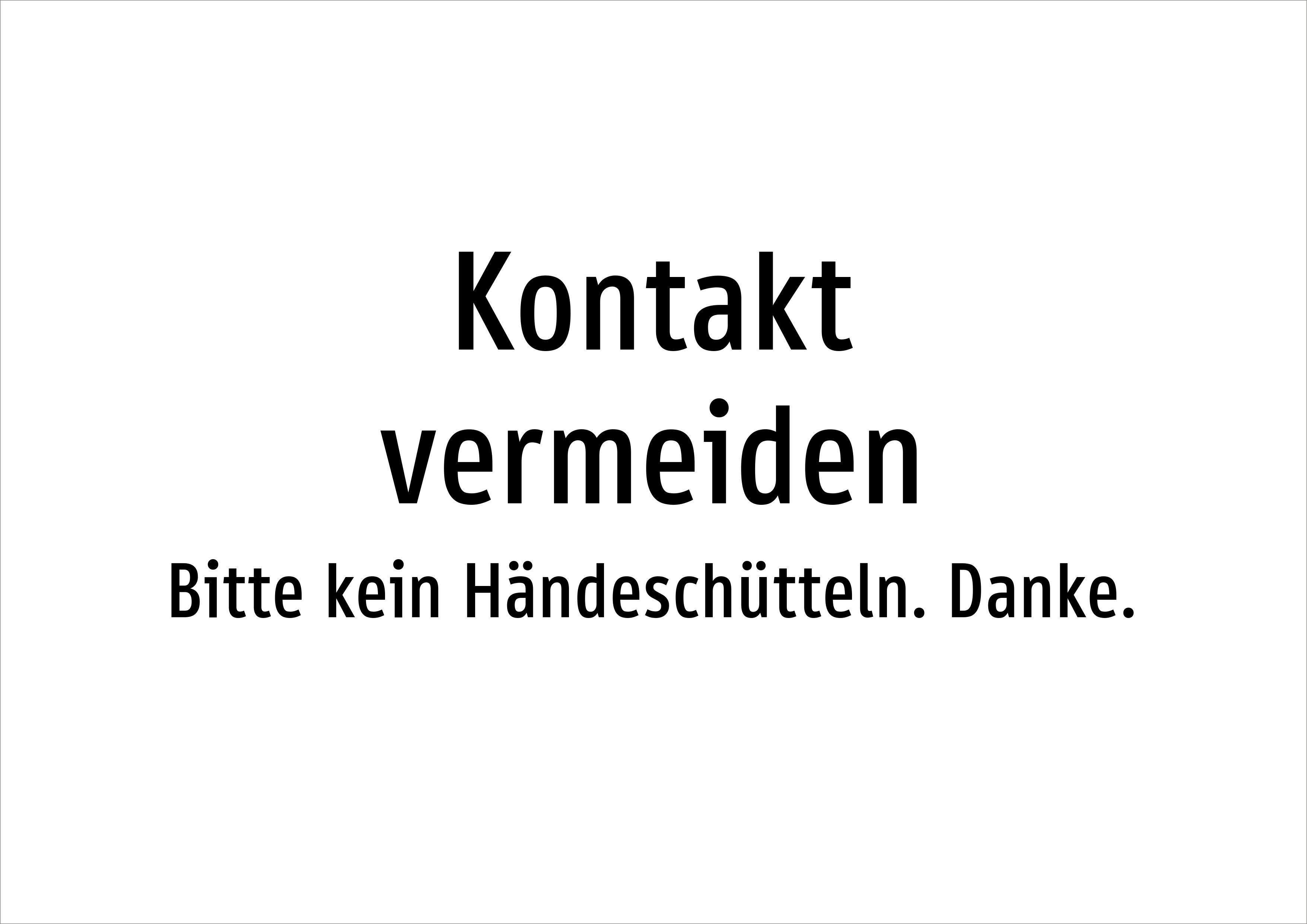 Kontakt vermeiden - Bitte kein Händeschütteln. Danke. - Schild - Produktbild 2