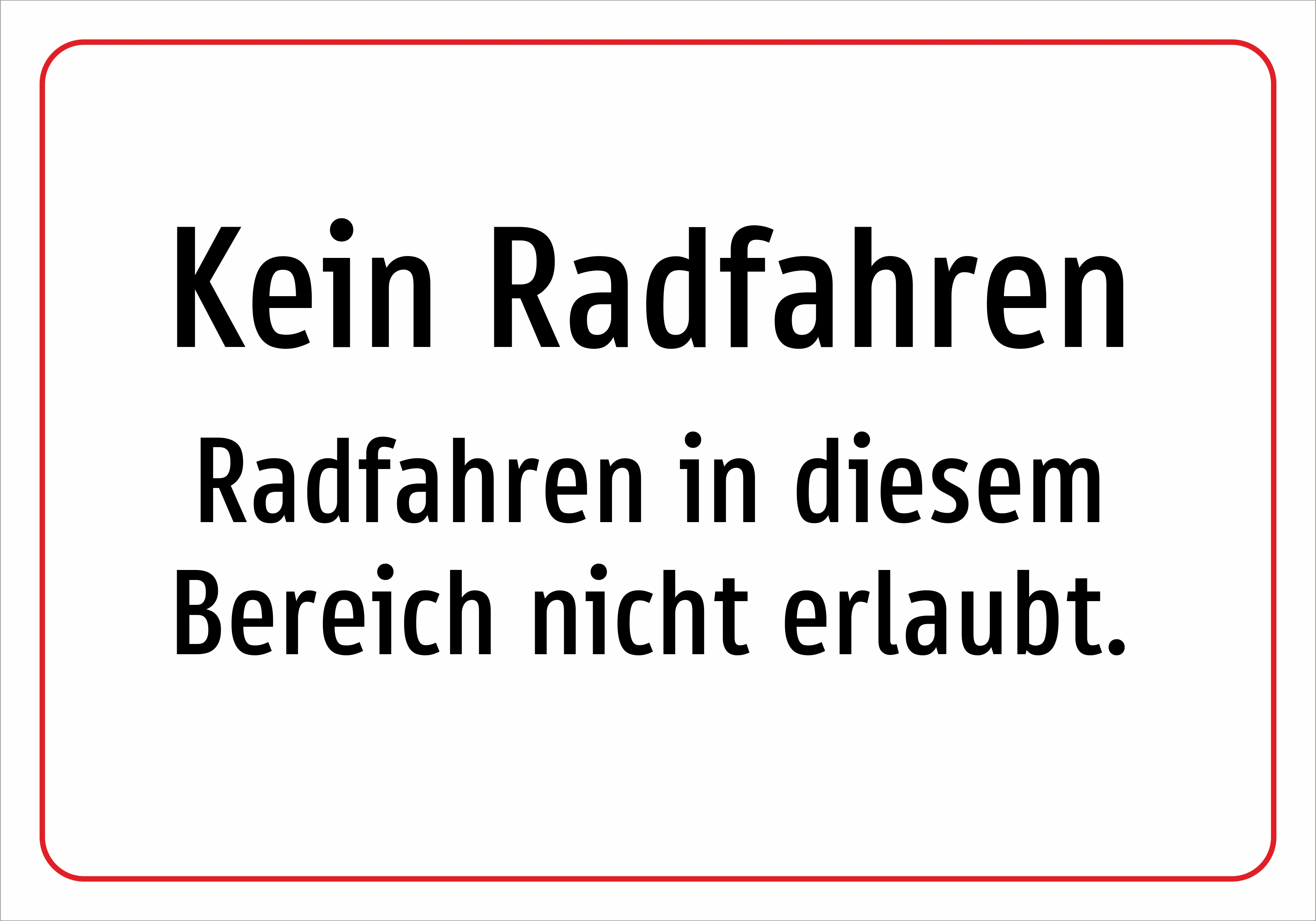Kein Radfahren - Radfahren in diesem Bereich nicht erlaubt. - Schild - Produktbild 2
