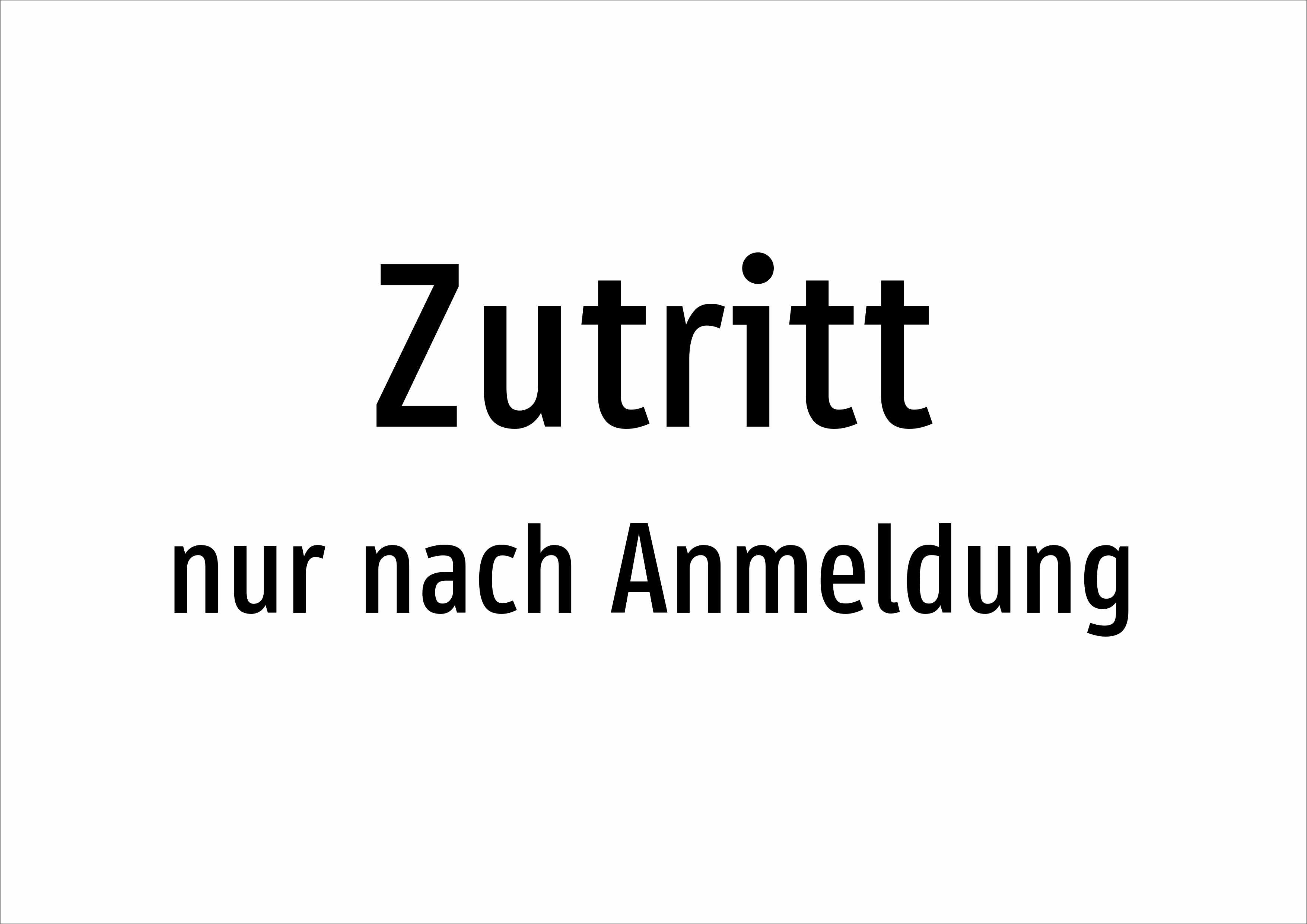 Zutritt - nur nach Anmeldung - Schild - Produktbild 2