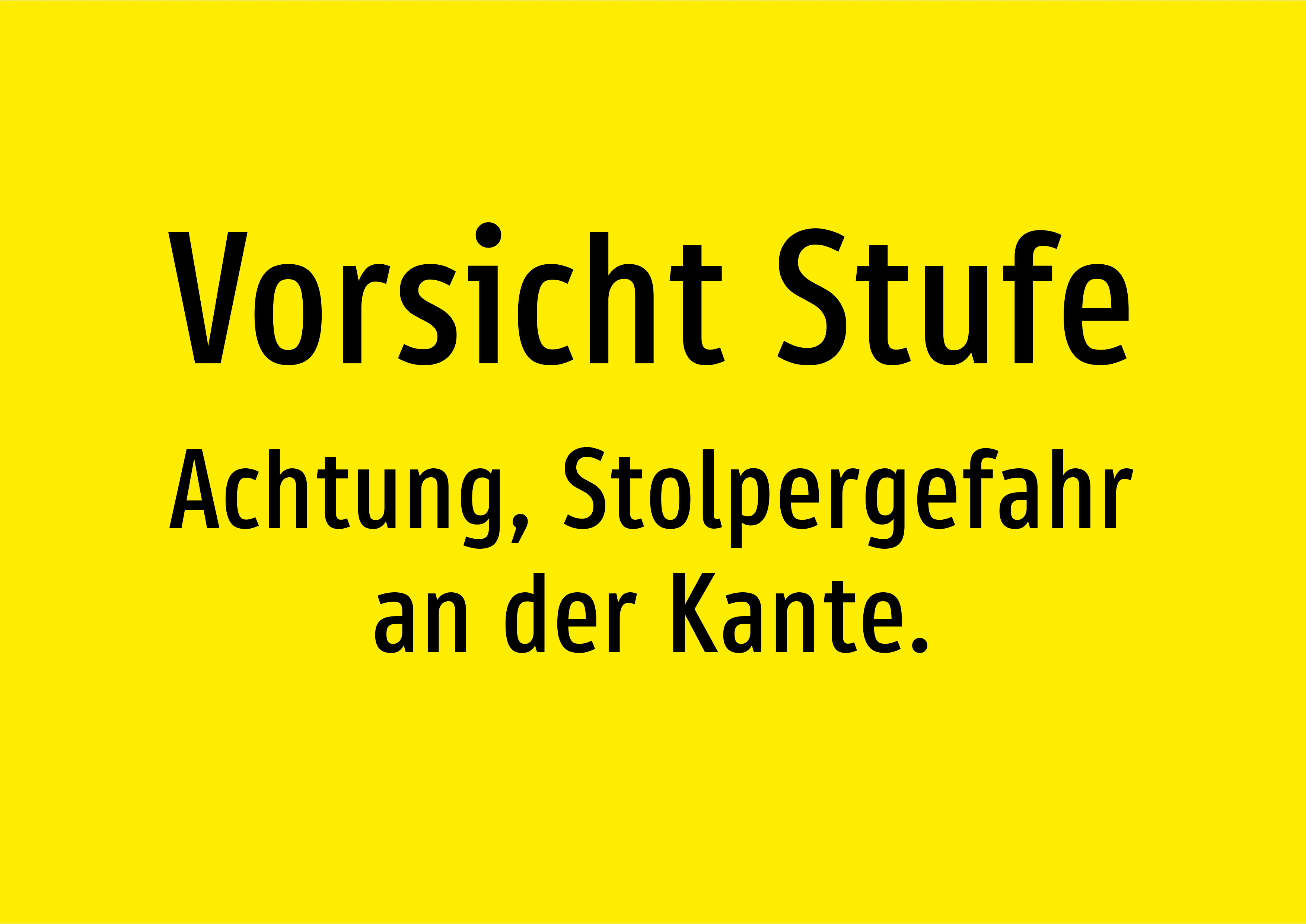 Vorsicht Stufe - Achtung, Stolpergefahr an der Kante. - Schild - Produktbild 2