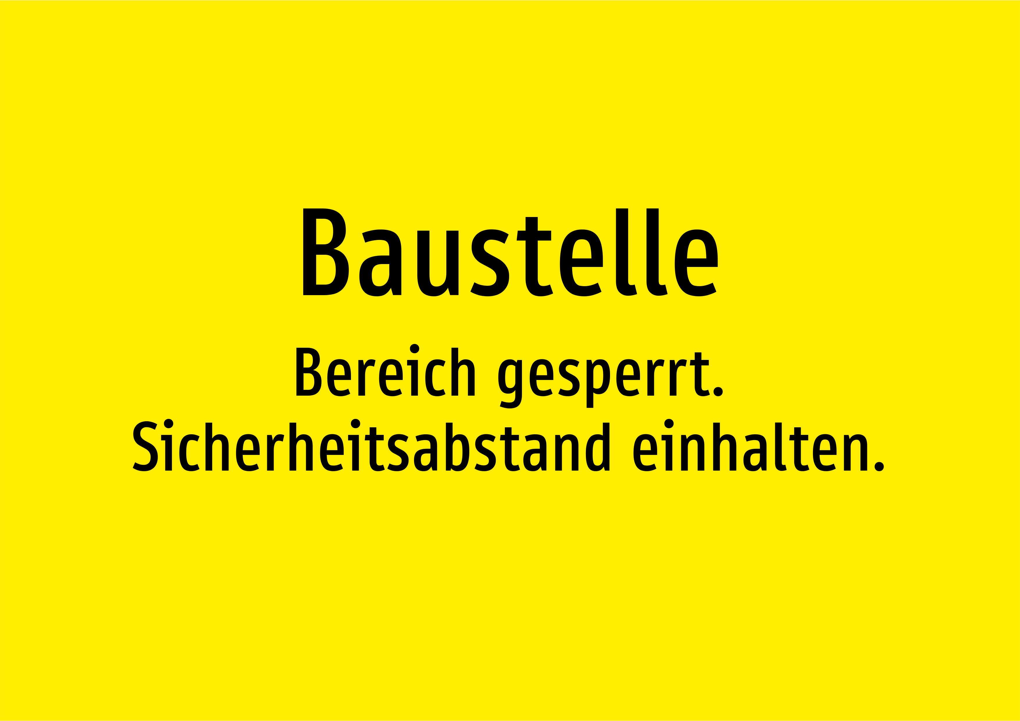 Baustelle - Bereich gesperrt. Sicherheitsabstand einhalten. - Schild - Produktbild 2