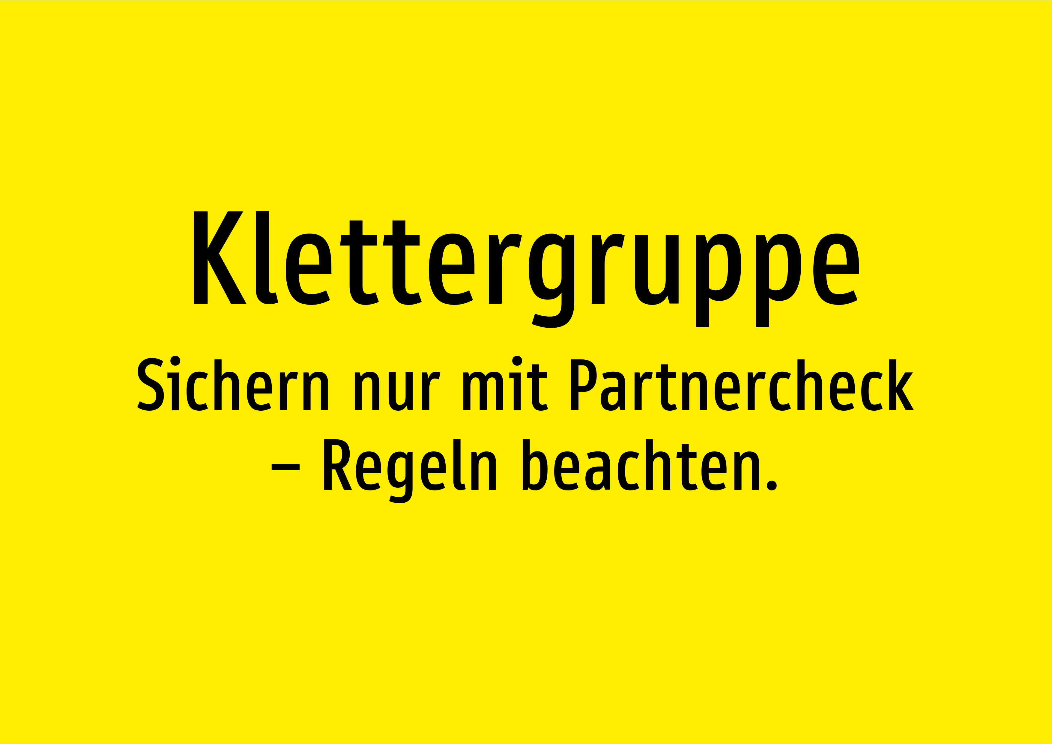 Klettergruppe - Sichern nur mit Partnercheck – Regeln beachten. - Schild - Produktbild 2