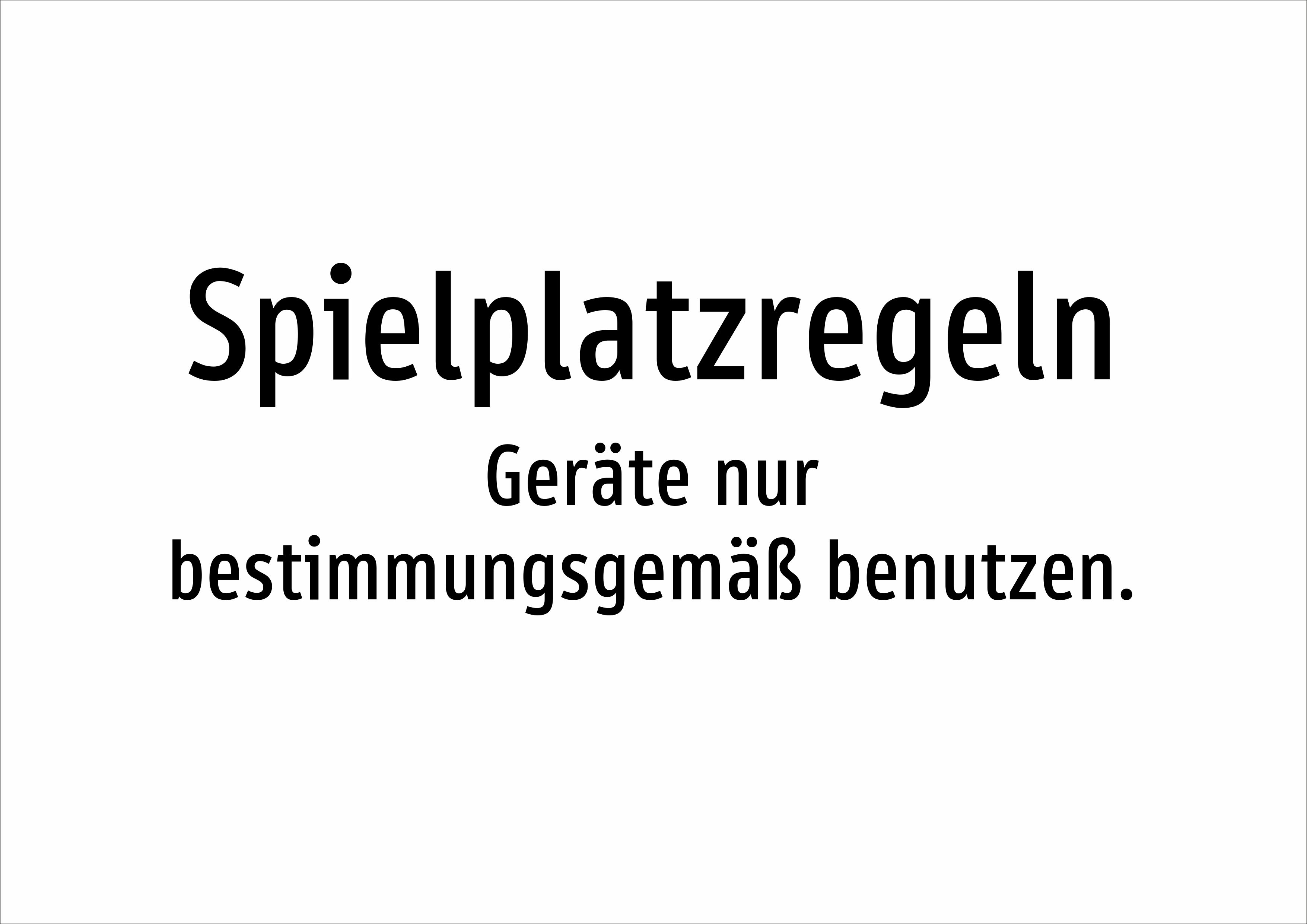 Spielplatzregeln - Geräte nur bestimmungsgemäß benutzen. - Schild - Produktbild 2