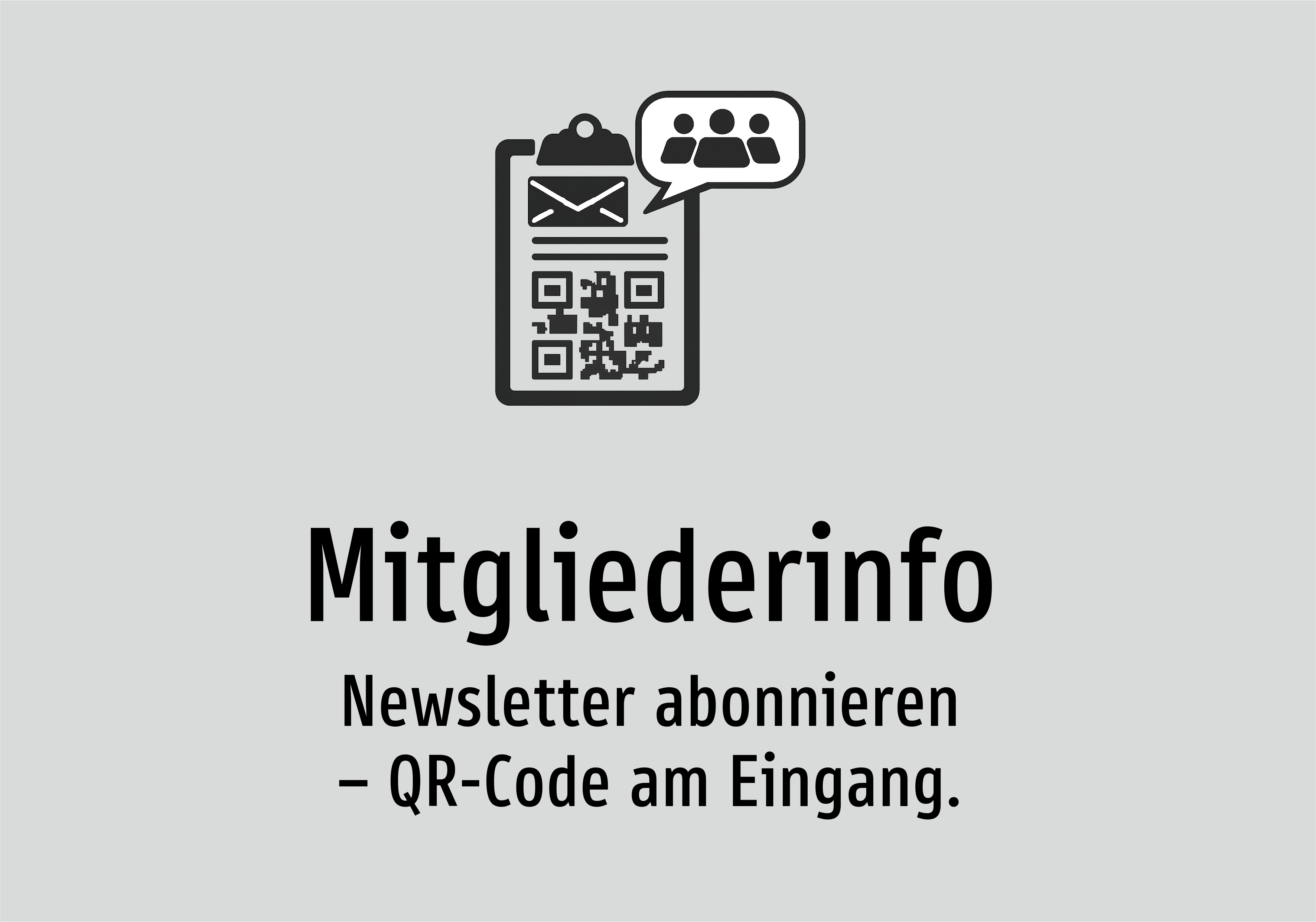 Mitgliederinfo - Newsletter abonnieren – QR-Code am Eingang ...