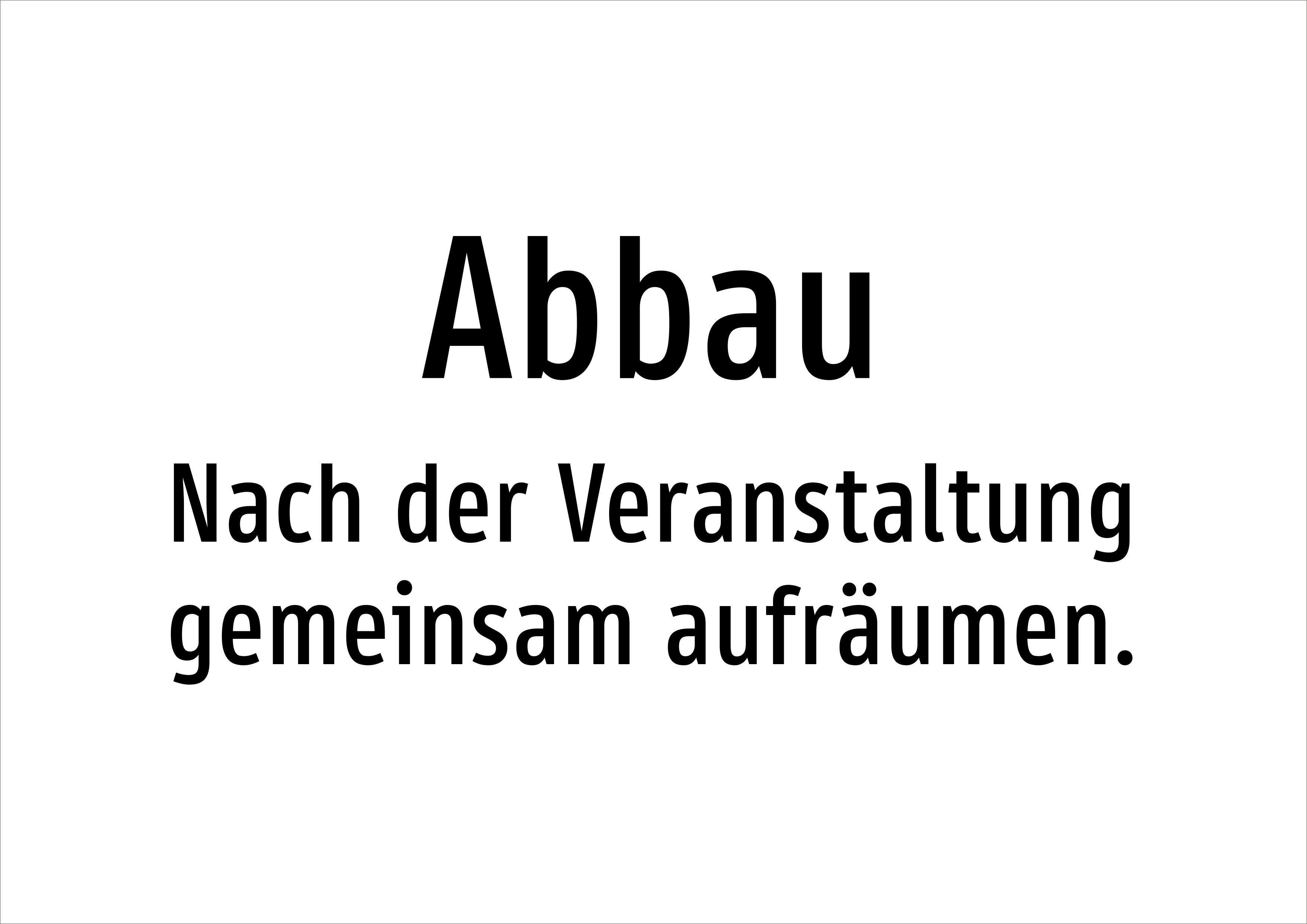 Abbau - Nach der Veranstaltung gemeinsam aufräumen. - Schild - Produktbild 2