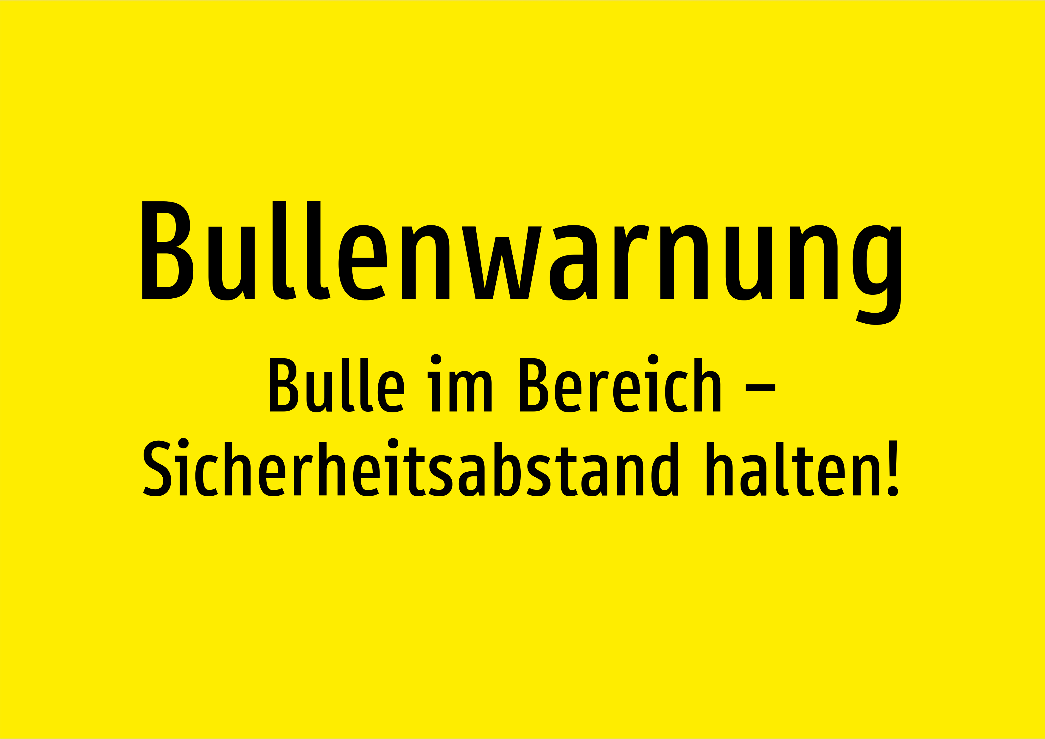 Bullenwarnung - Bulle im Bereich – Sicherheitsabstand halten! - Schild - Produktbild 2