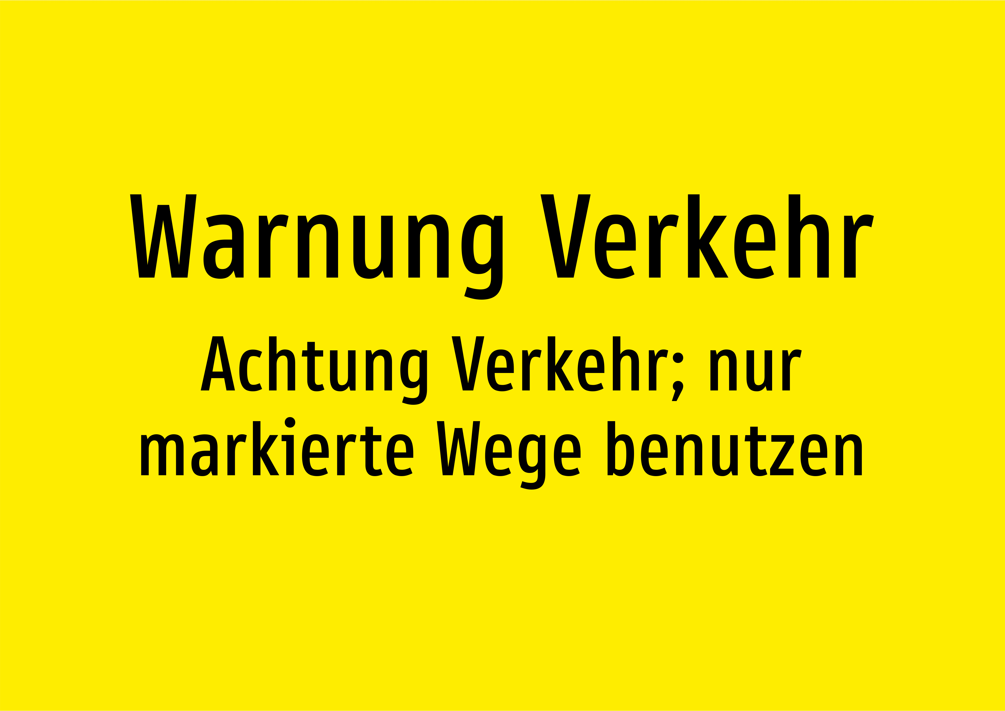 Warnung Verkehr - Achtung Verkehr; nur markierte Wege benutzen - Schild - Produktbild 2
