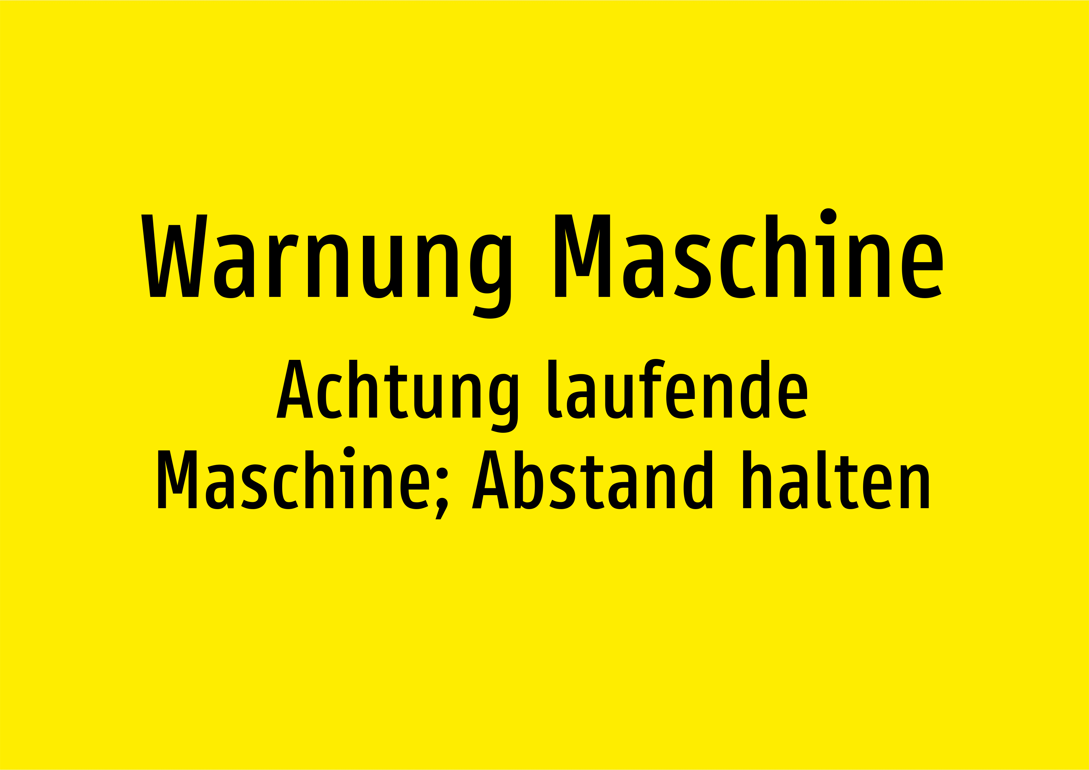 Warnung Maschine - Achtung laufende Maschine; Abstand halten - Schild - Produktbild 2