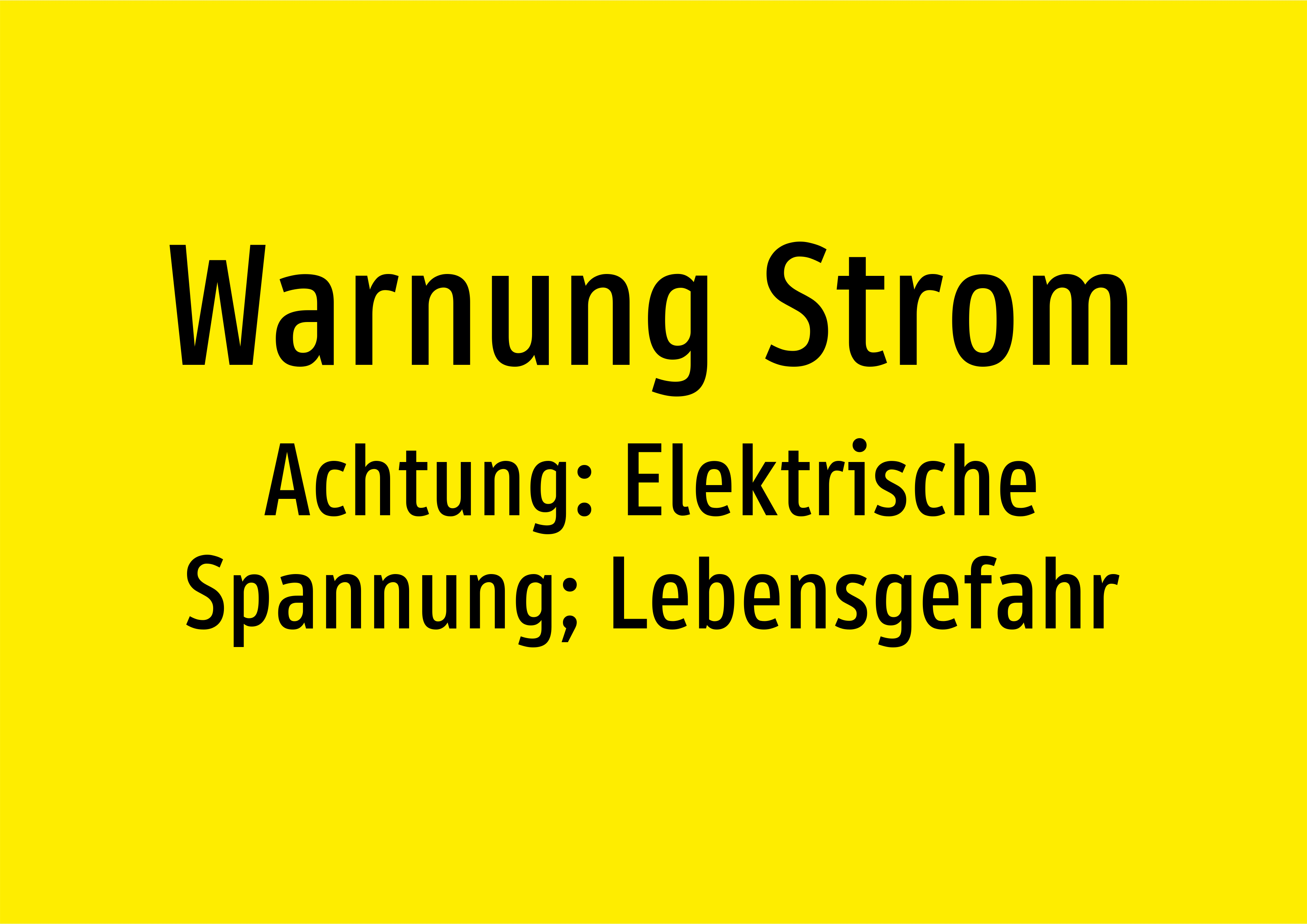 Warn-Kombi-Schild: Achtung gefährliche Spannung