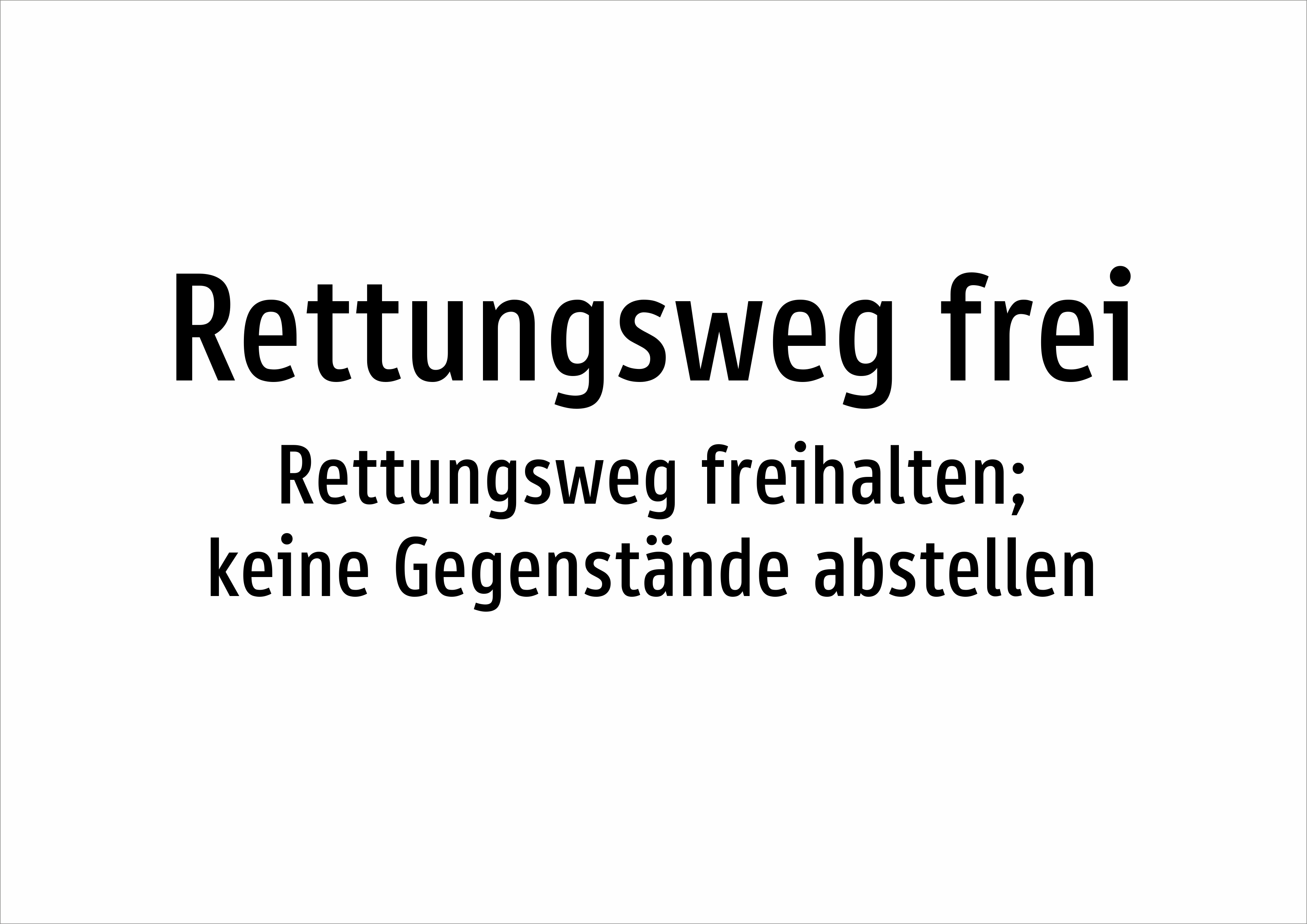 Rettungsweg frei - Rettungsweg freihalten; keine Gegenstände abstellen - Schild - Produktbild 2