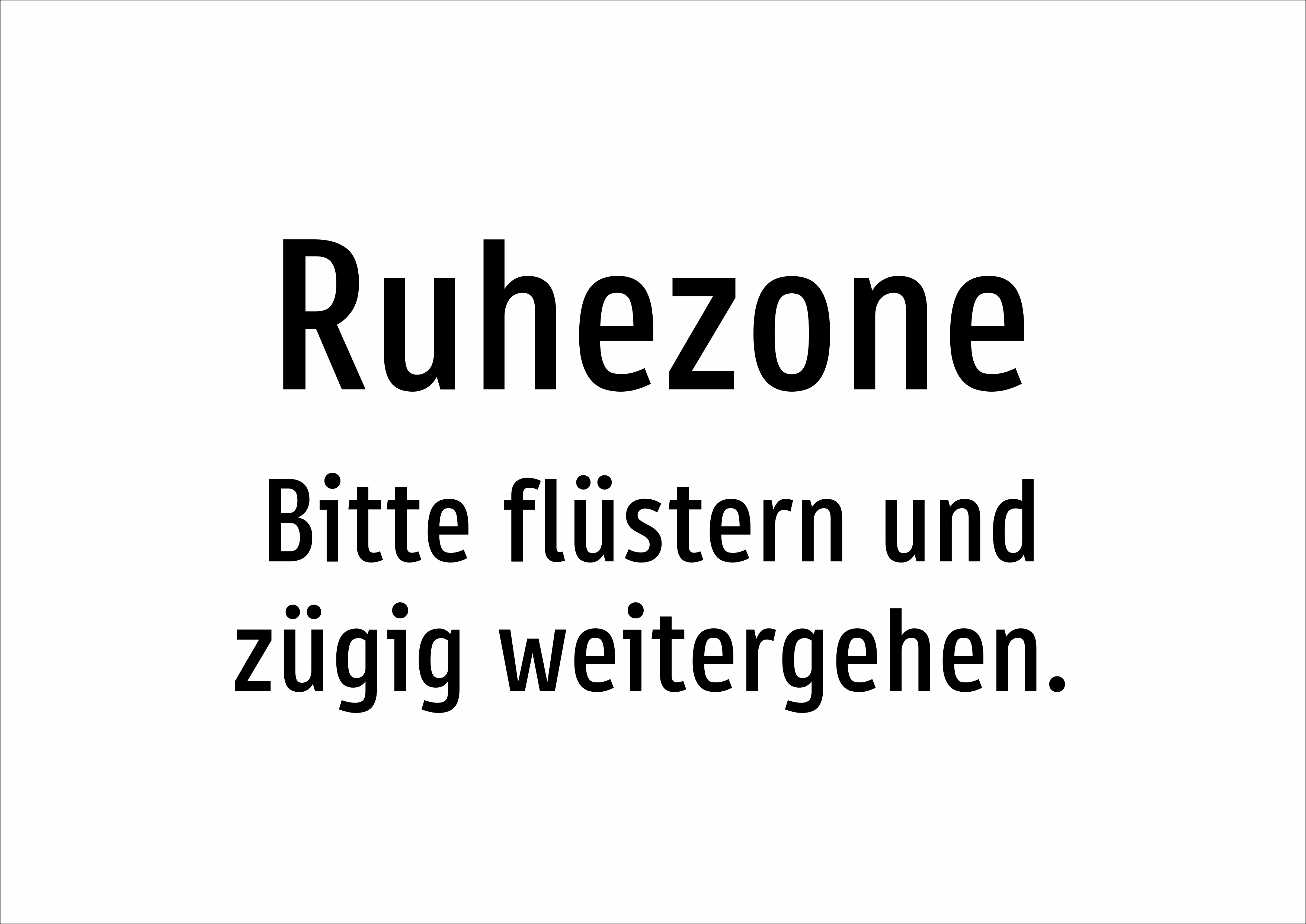 Ruhezone - Bitte flüstern und zügig weitergehen. - Schild - Produktbild 2