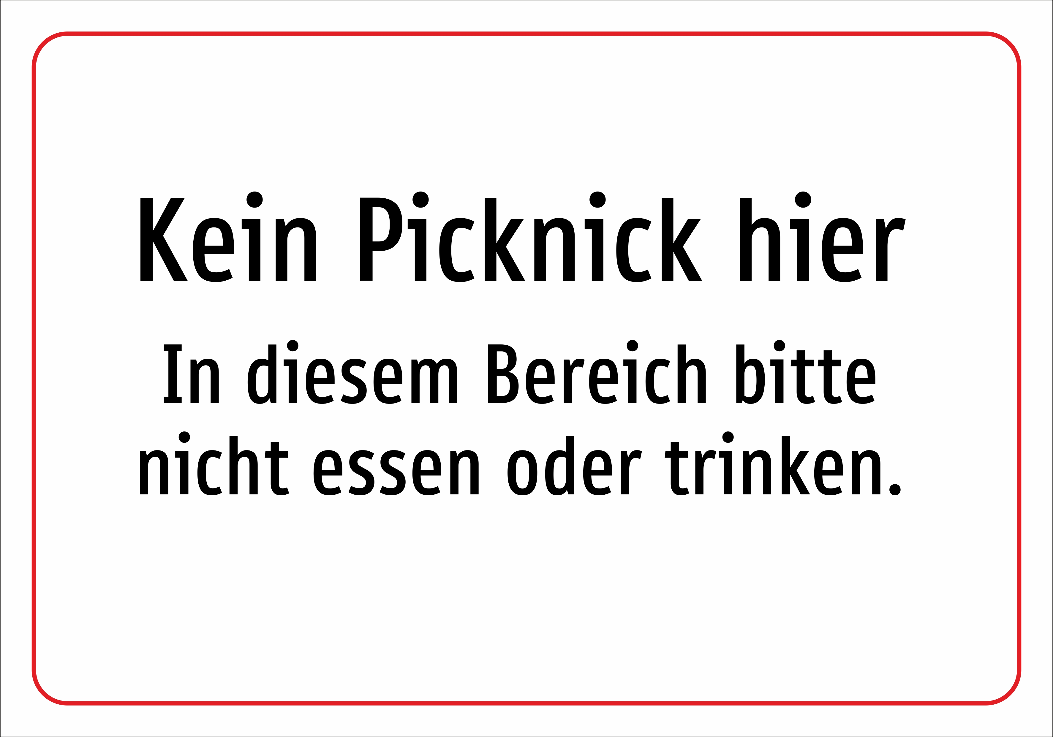 Kein Picknick hier - In diesem Bereich bitte nicht essen oder trinken. - Schild - Produktbild 2
