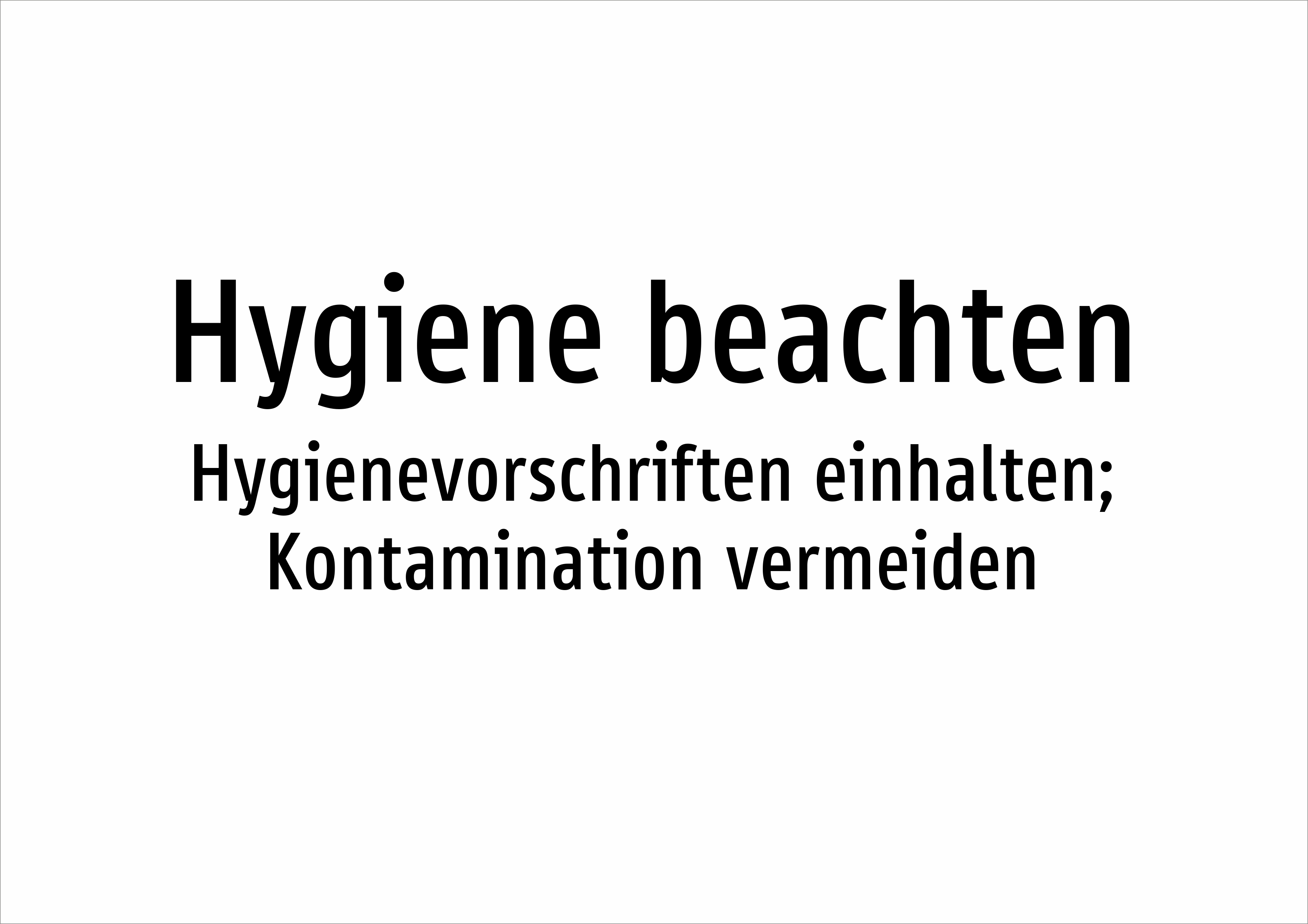 Hygiene beachten - Hygienevorschriften einhalten; Kontamination vermeiden - Schild - Produktbild 2