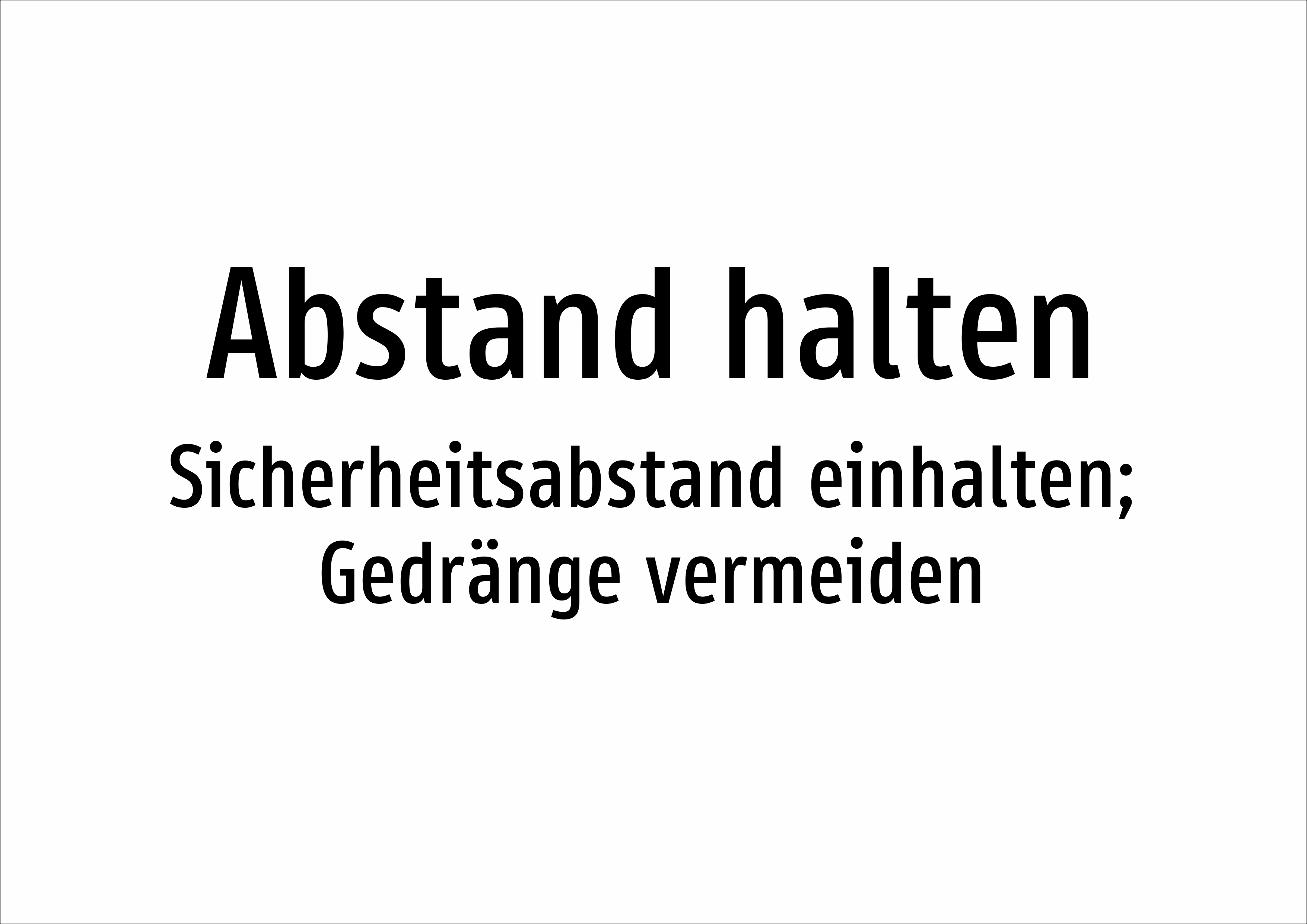 Abstand halten - Sicherheitsabstand einhalten; Gedränge vermeiden - Schild - Produktbild 2