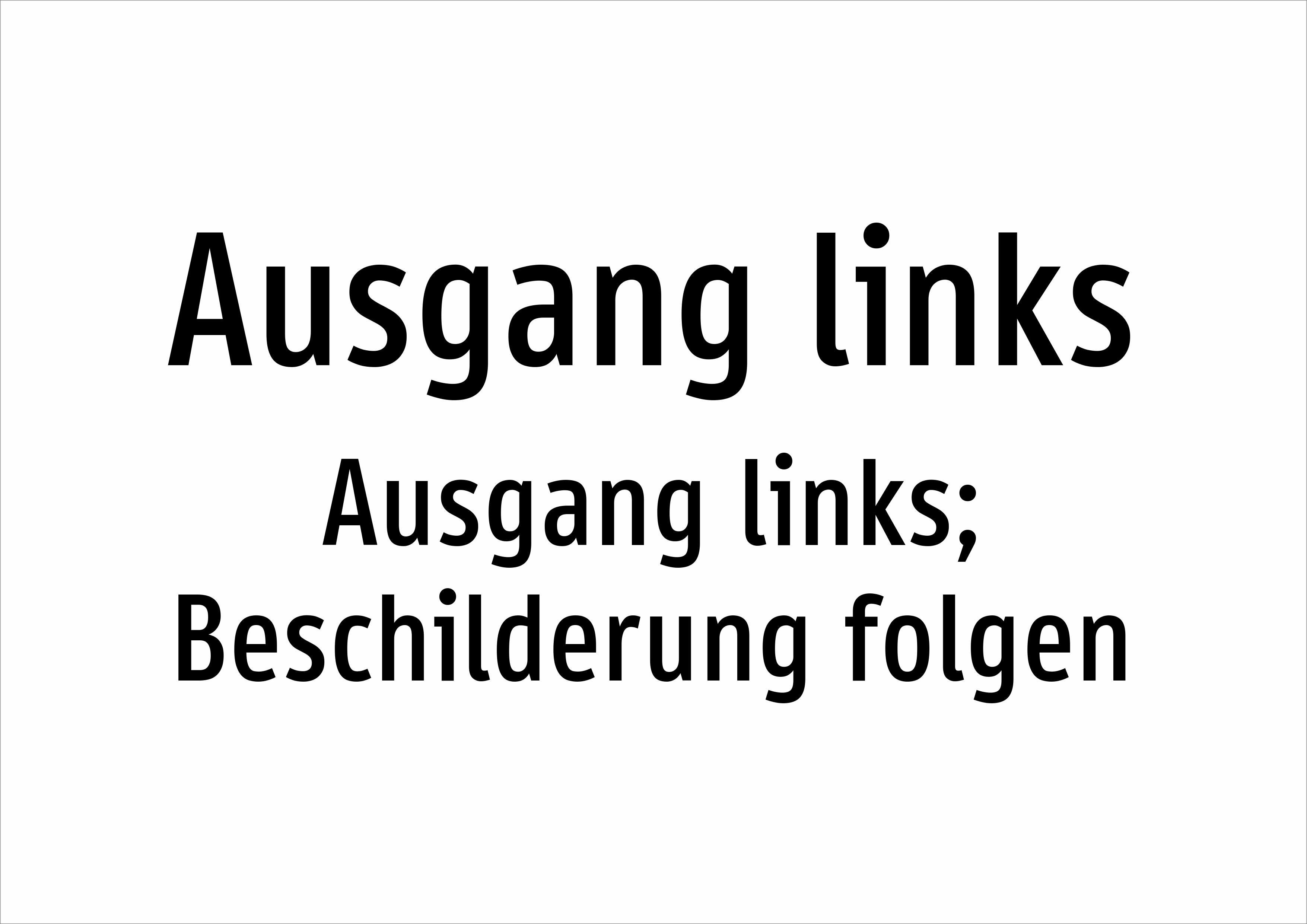 Ausgang links - Ausgang links; Beschilderung folgen - Schild - Produktbild 2