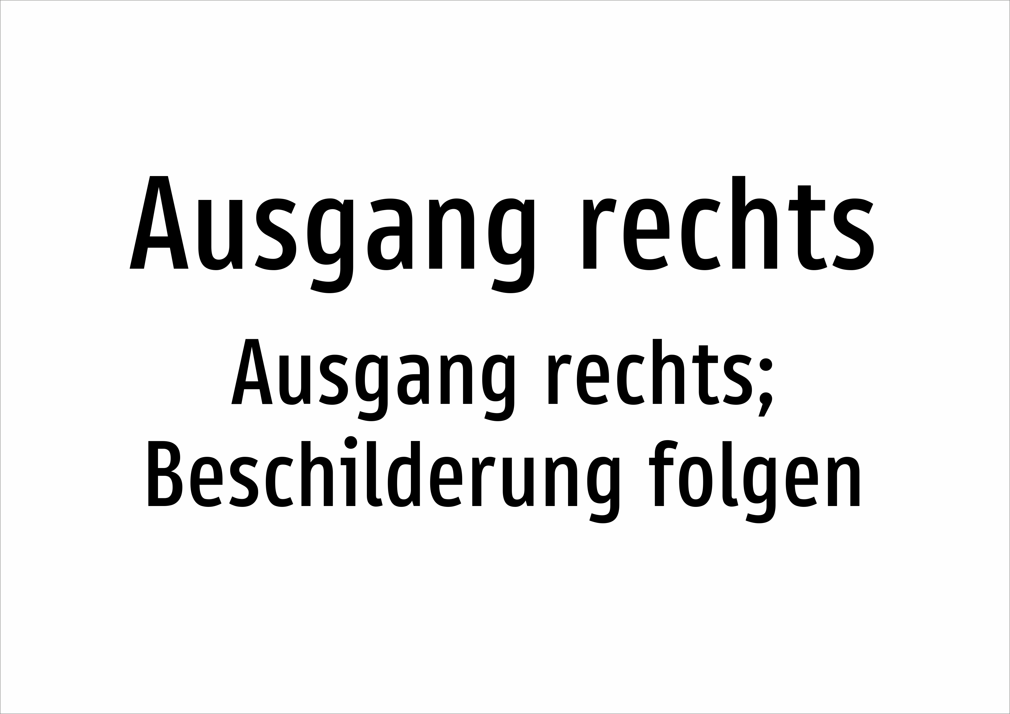 Ausgang rechts - Ausgang rechts; Beschilderung folgen - Schild - Produktbild 2