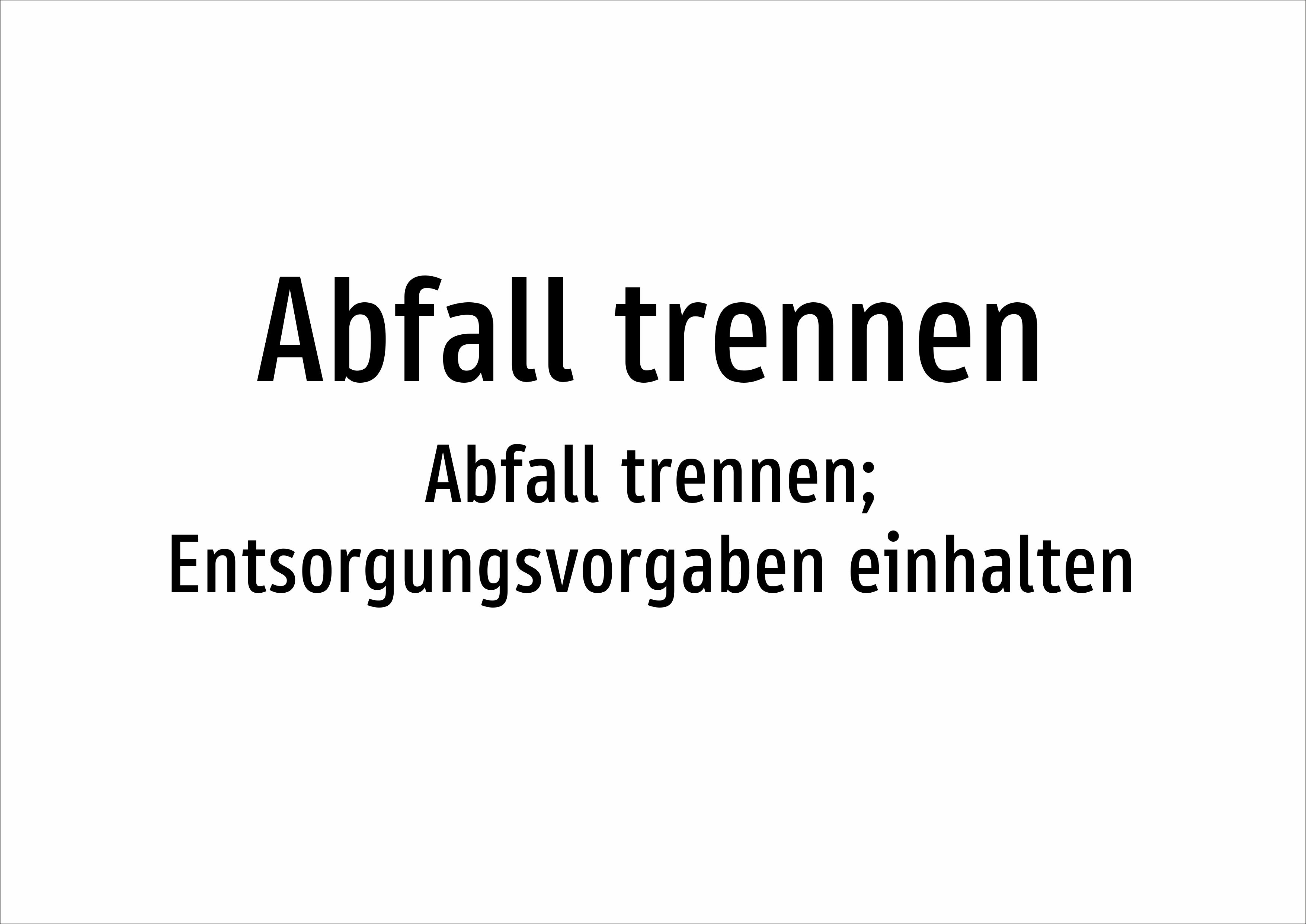 Abfall trennen - Abfall trennen; Entsorgungsvorgaben einhalten - Schild - Produktbild 2