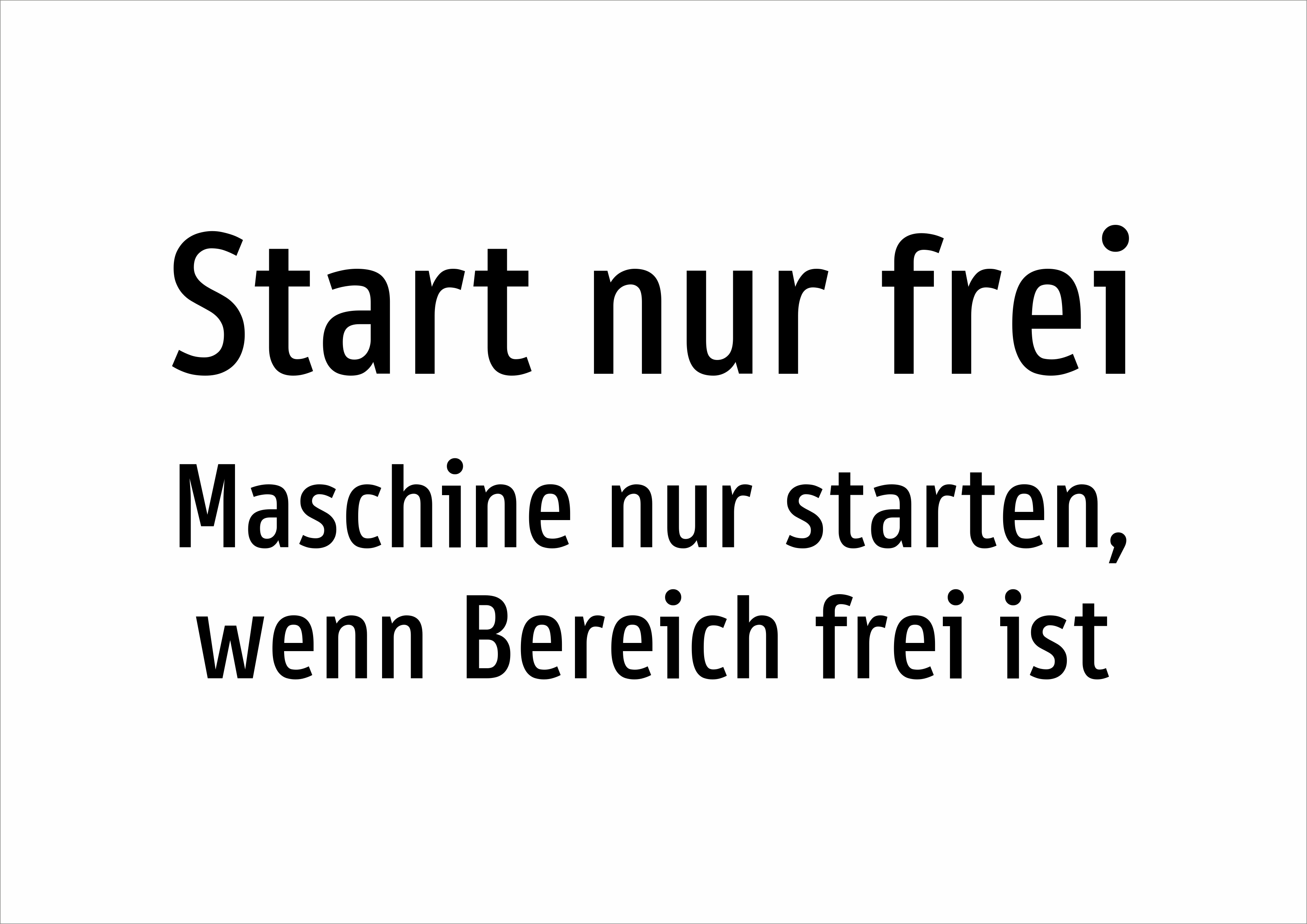 Start nur frei - Maschine nur starten, wenn Bereich frei ist - Schild - Produktbild 2