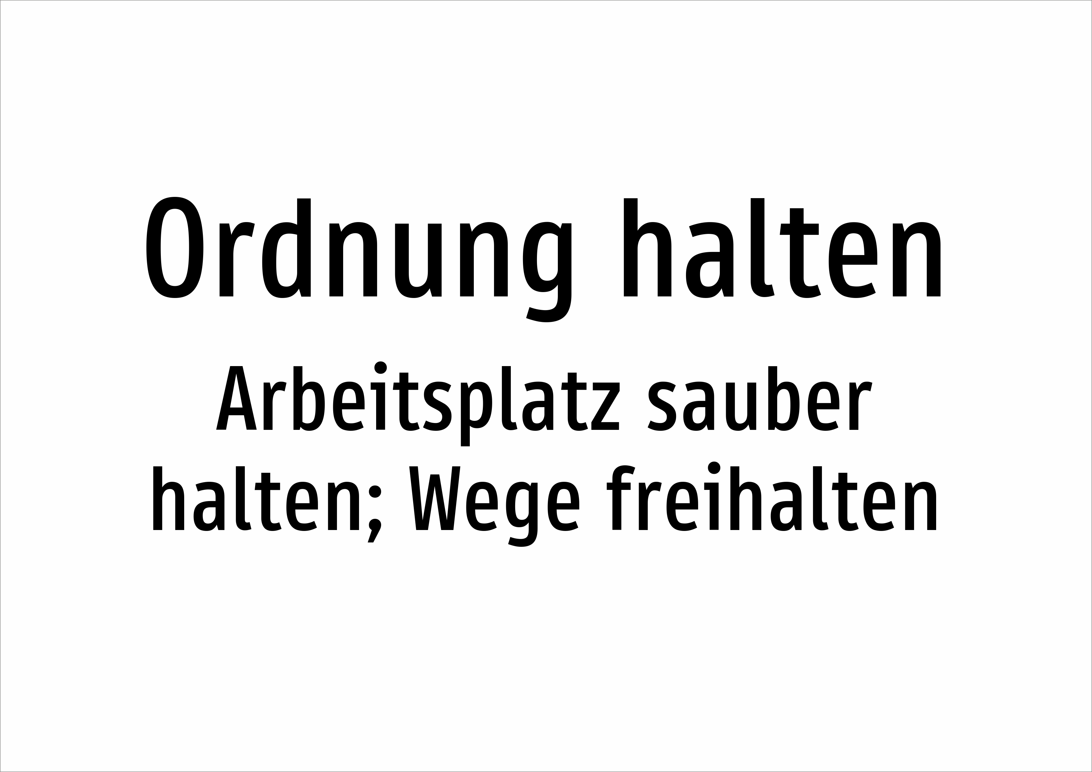 Ordnung halten - Arbeitsplatz sauber halten; Wege freihalten - Schild - Produktbild 2