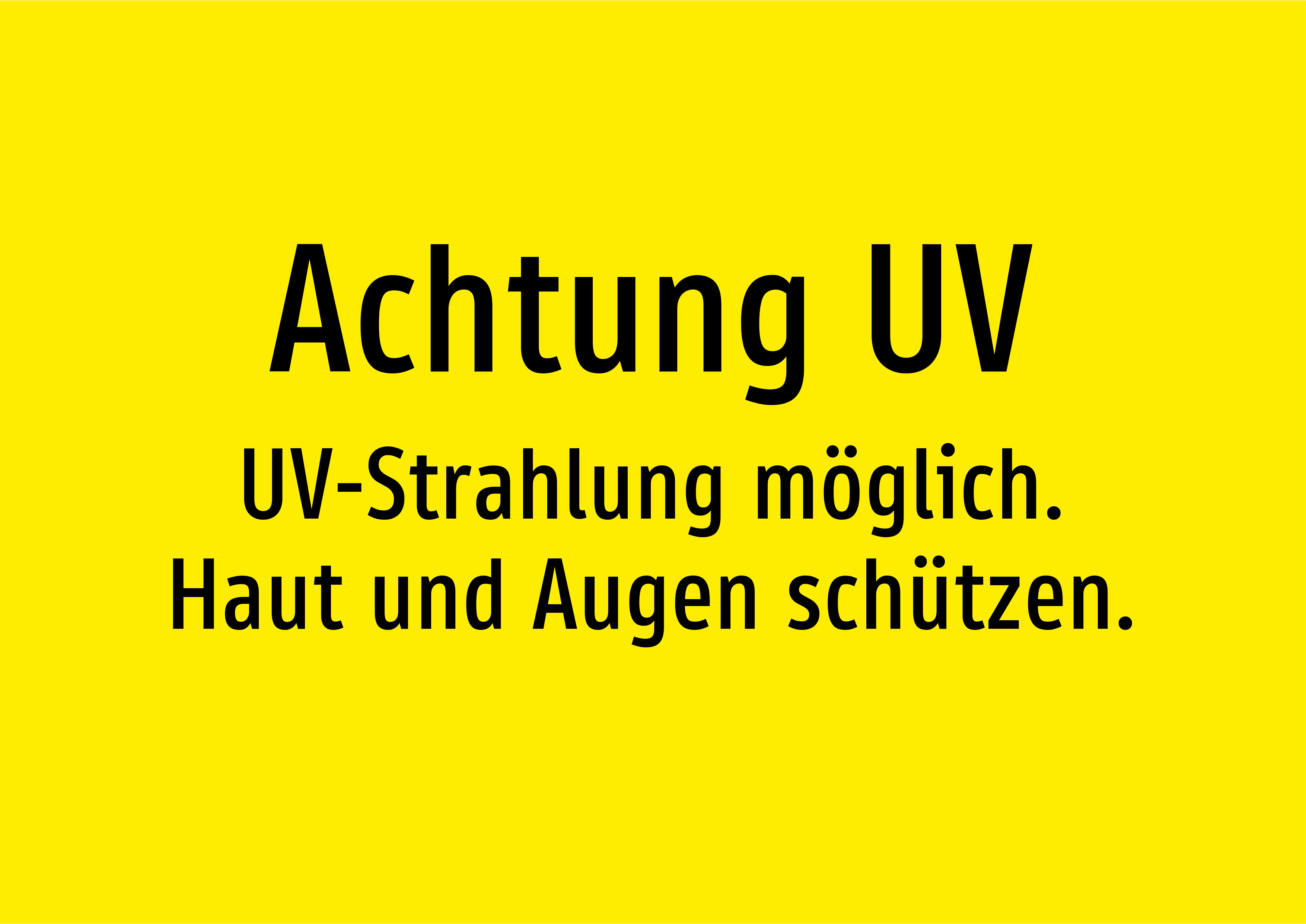 Achtung UV - UV-Strahlung möglich. Haut und Augen schützen. - Schild - Produktbild 2