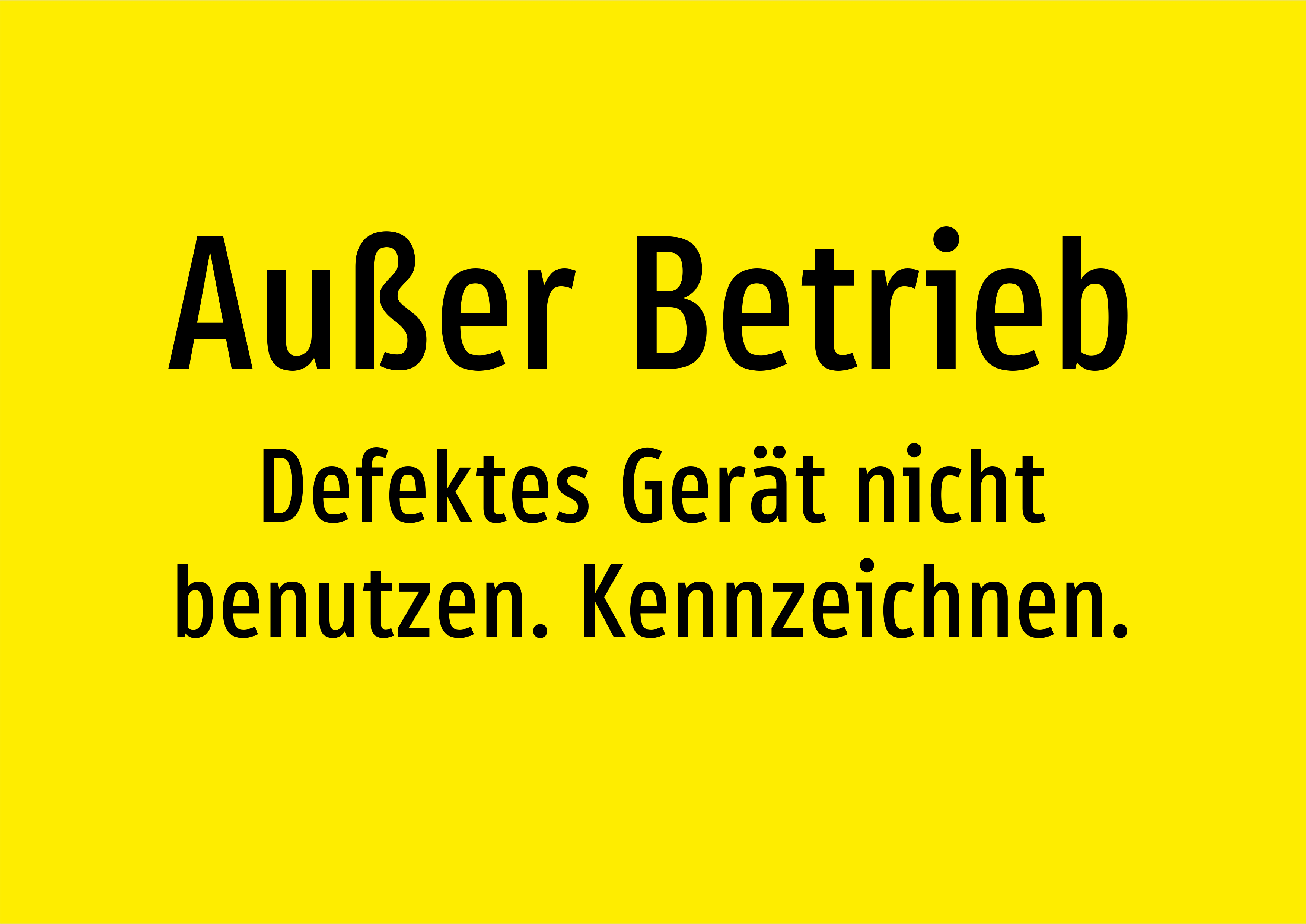 Außer Betrieb - Defektes Gerät nicht benutzen. Kennzeichnen. - Schild - Produktbild 2