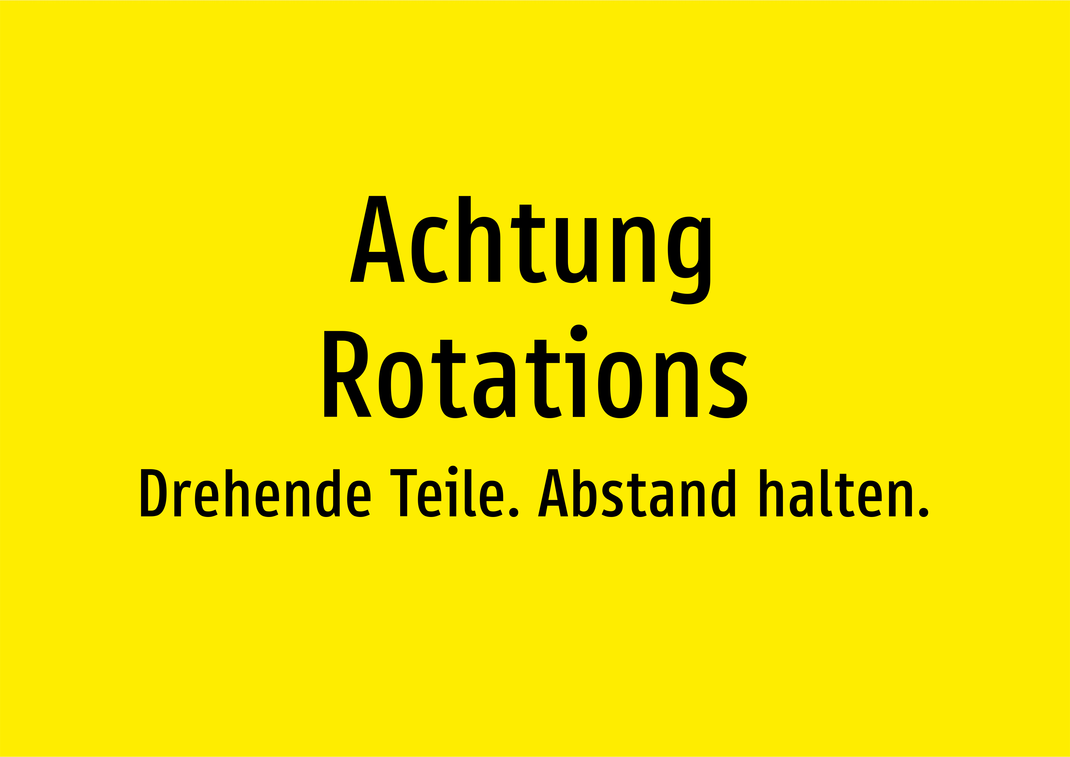 Achtung Rotations - Drehende Teile. Abstand halten. - Schild - Produktbild 2