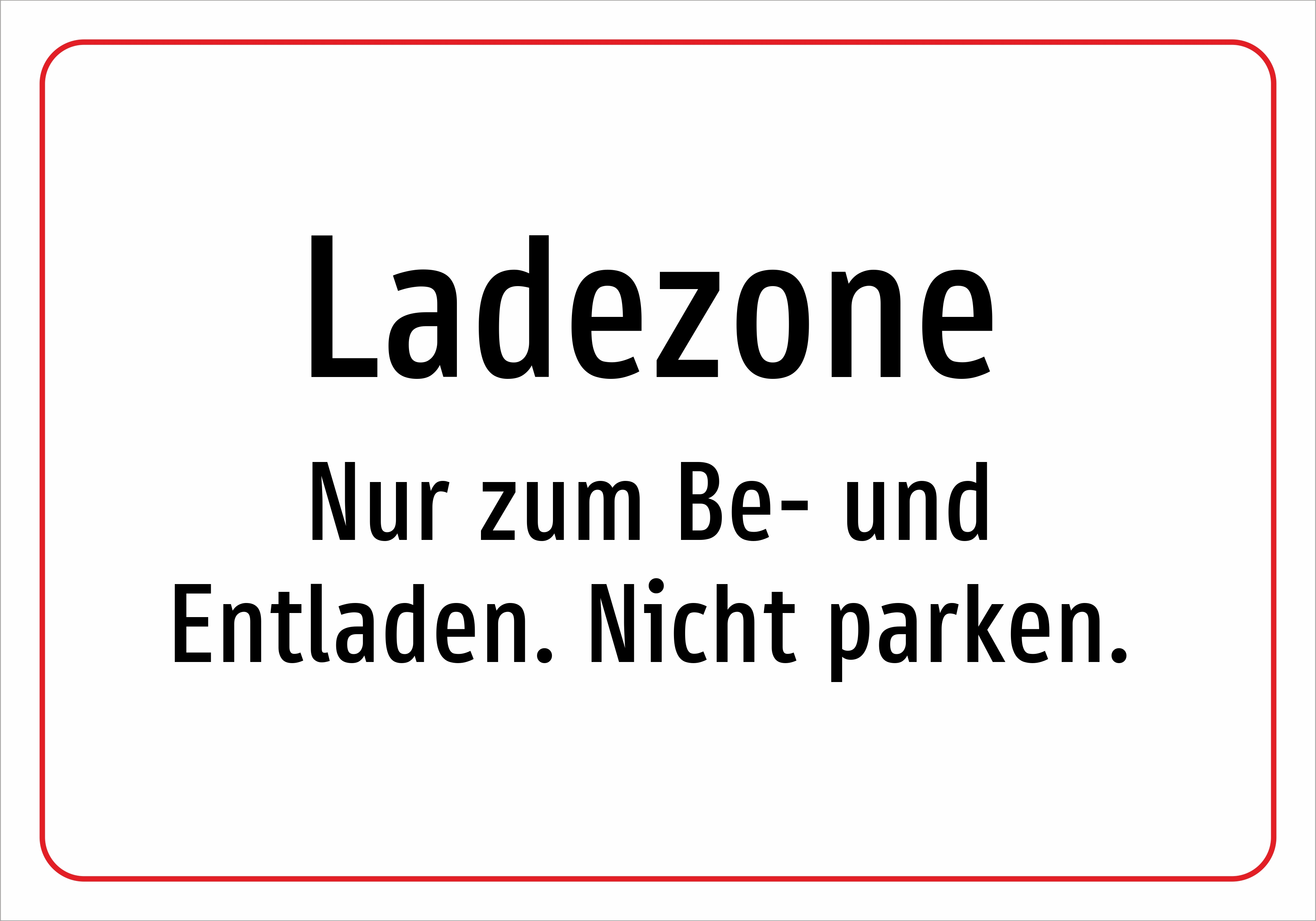 Ladezone - Nur zum Be- und Entladen. Nicht parken. - Schild - Produktbild 2