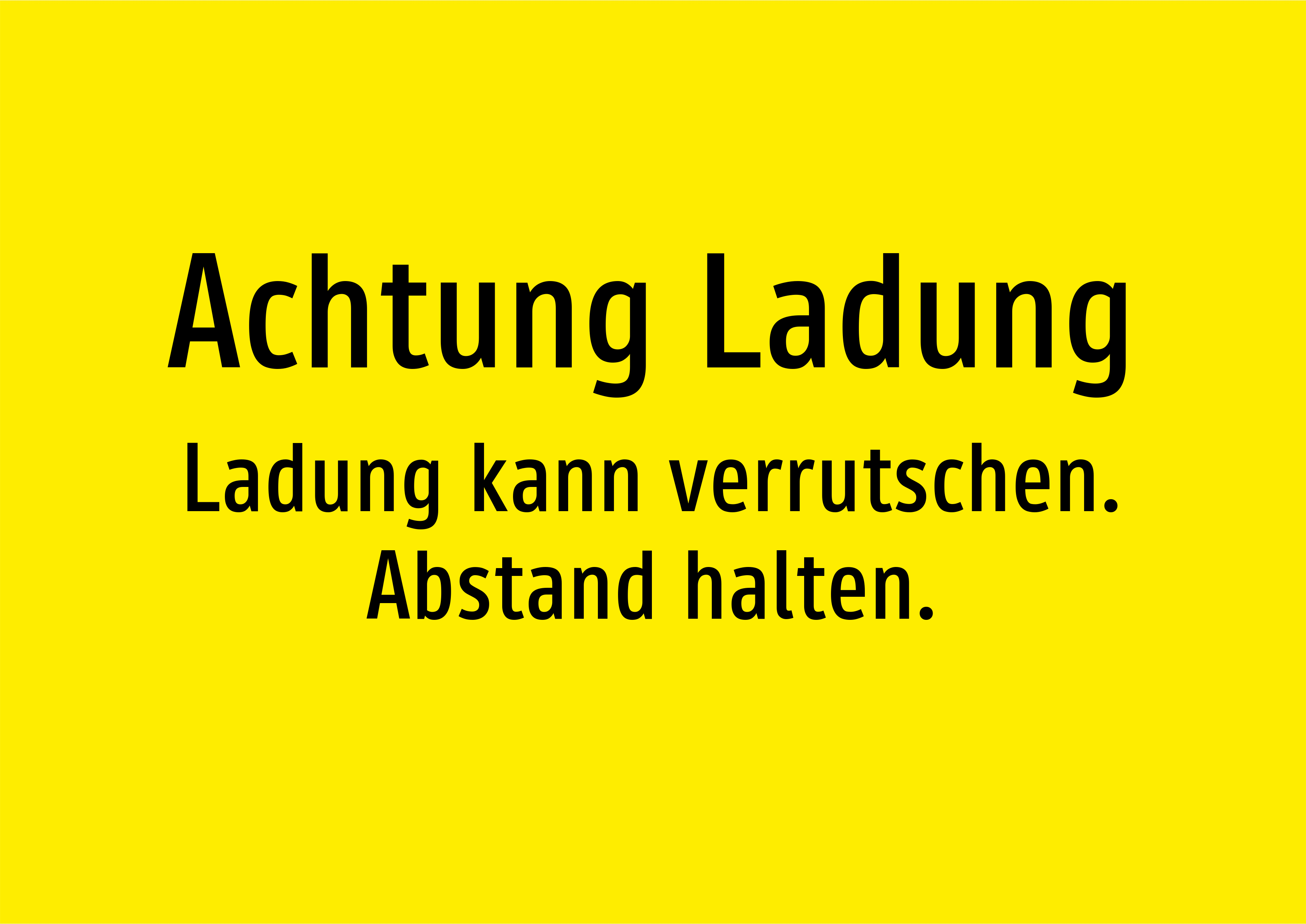 Achtung Ladung - Ladung kann verrutschen. Abstand halten. - Schild - Produktbild 2