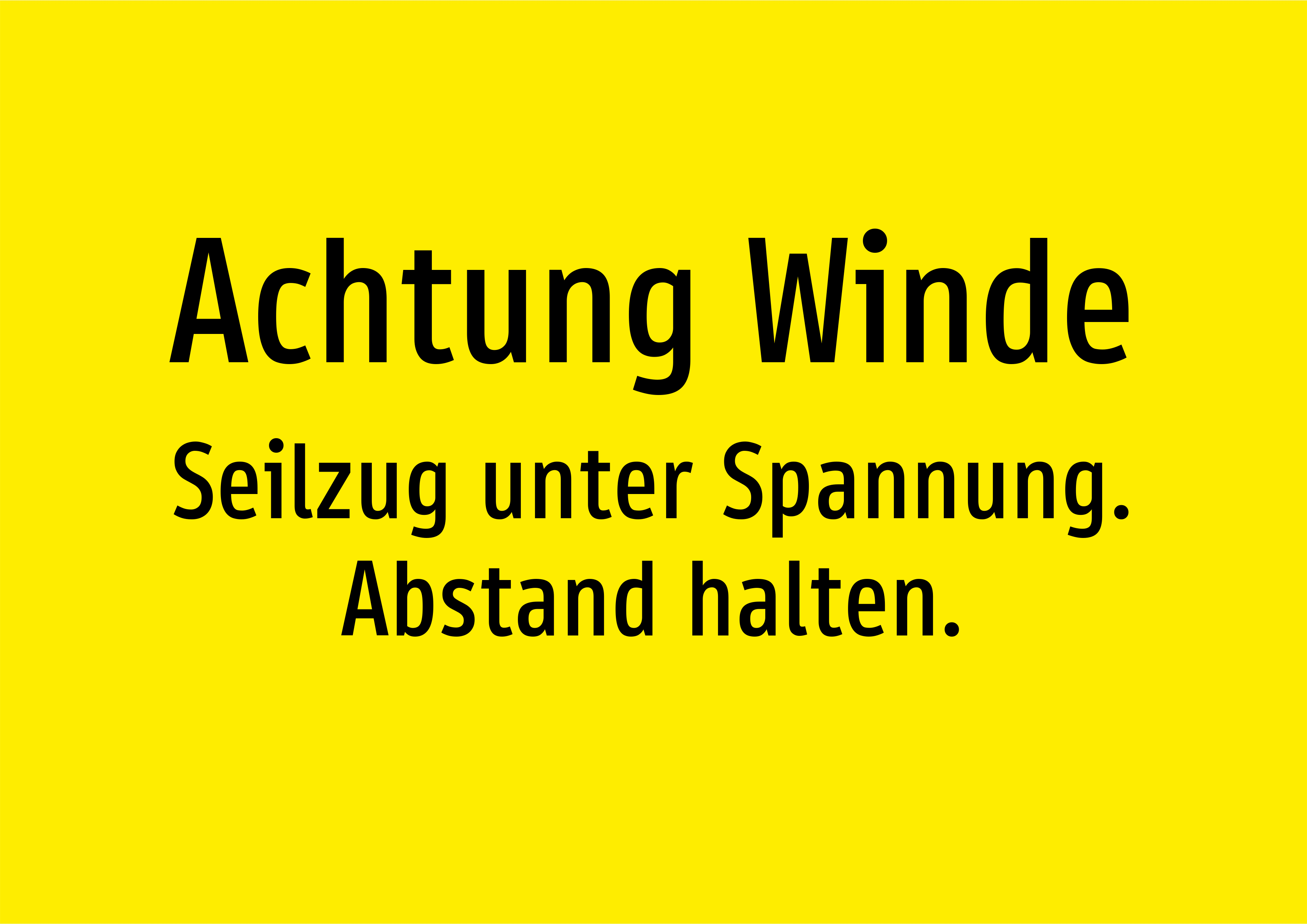 Achtung Winde - Seilzug unter Spannung. Abstand halten. - Schild - Produktbild 2