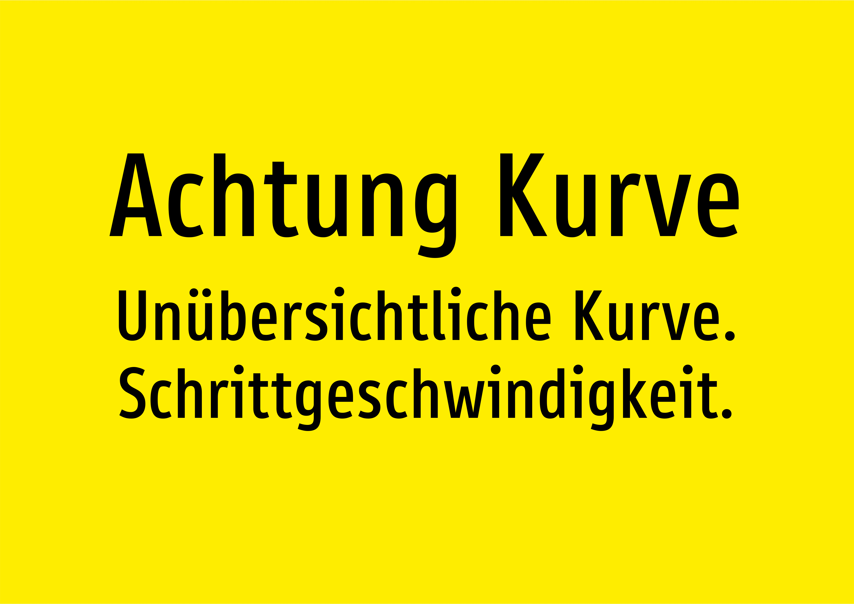 Achtung Kurve - Unübersichtliche Kurve. Schrittgeschwindigkeit. - Schild - Produktbild 2