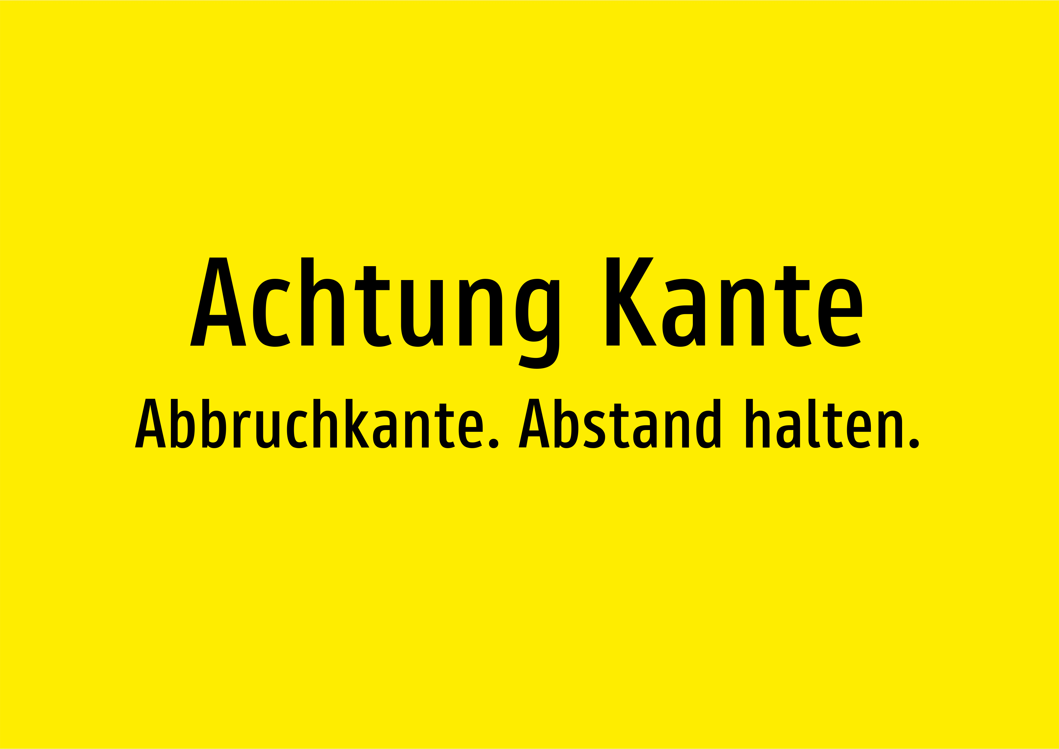 Achtung Kante - Abbruchkante. Abstand halten. - Schild - Produktbild 2