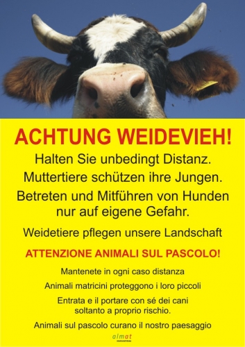 Achtung Weidevieh! - Schild