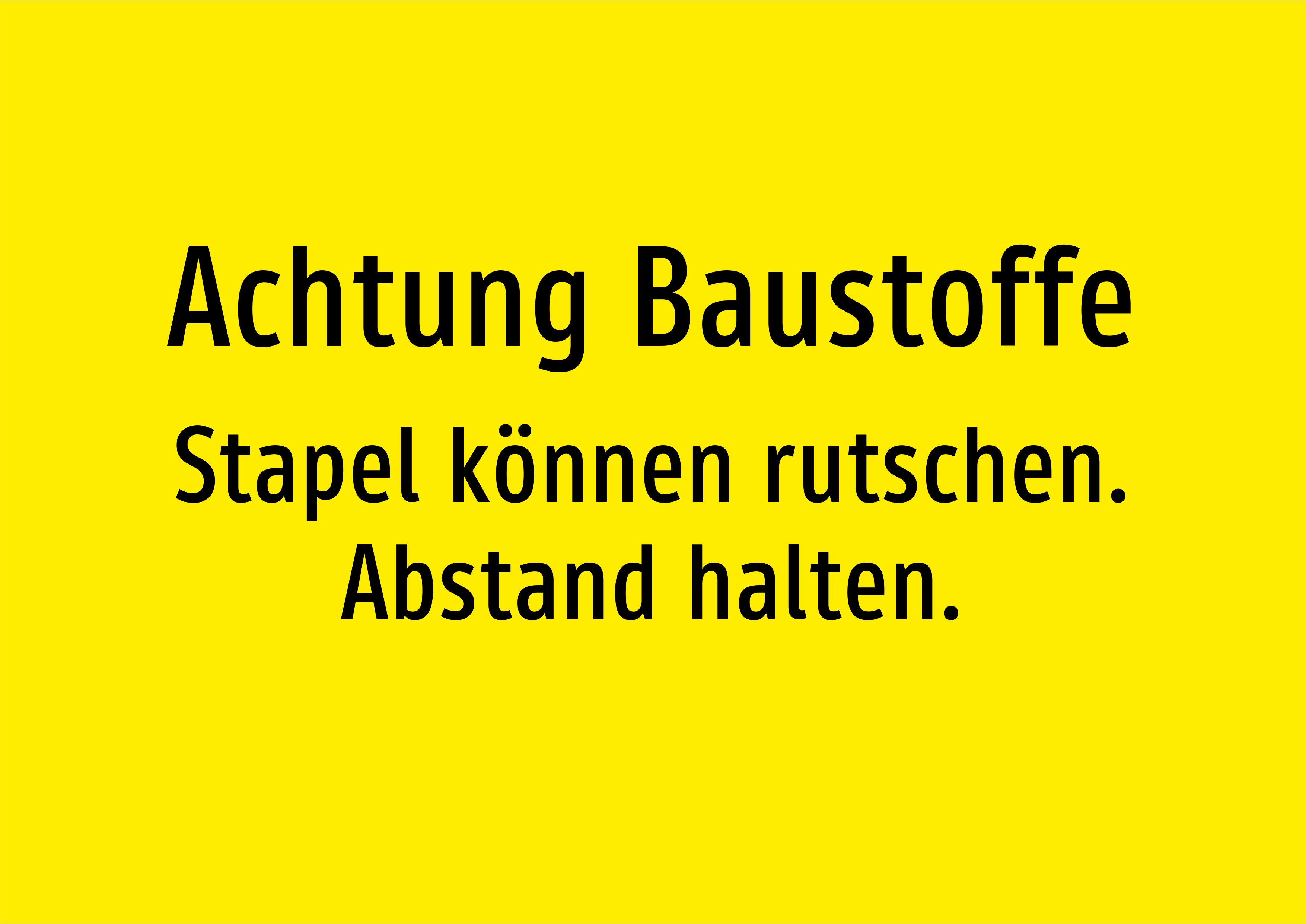 Achtung Baustoffe - Stapel können rutschen. Abstand halten. - Schild - Produktbild 2