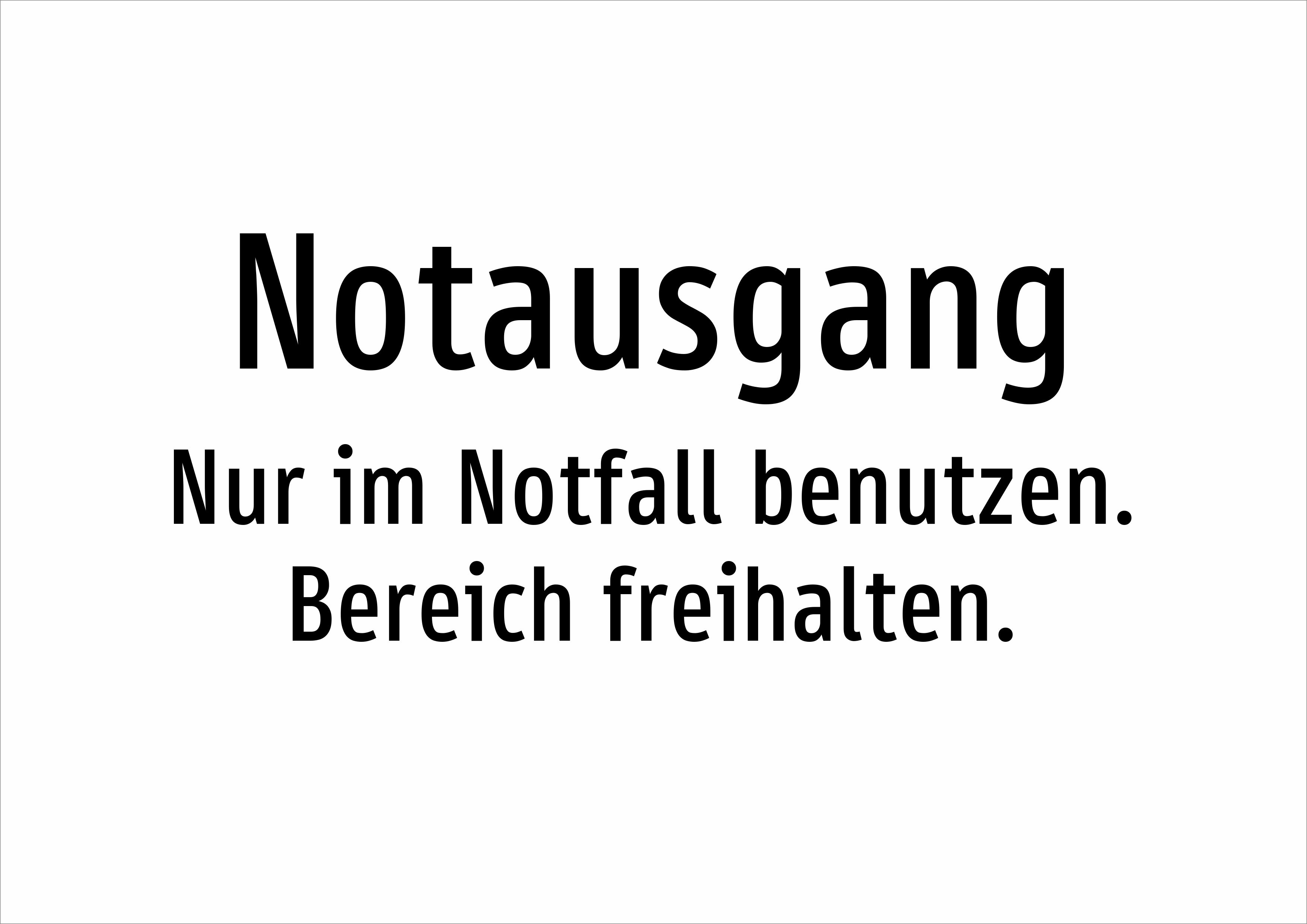 Notausgang - Nur im Notfall benutzen. Bereich freihalten. - Schild - Produktbild 2