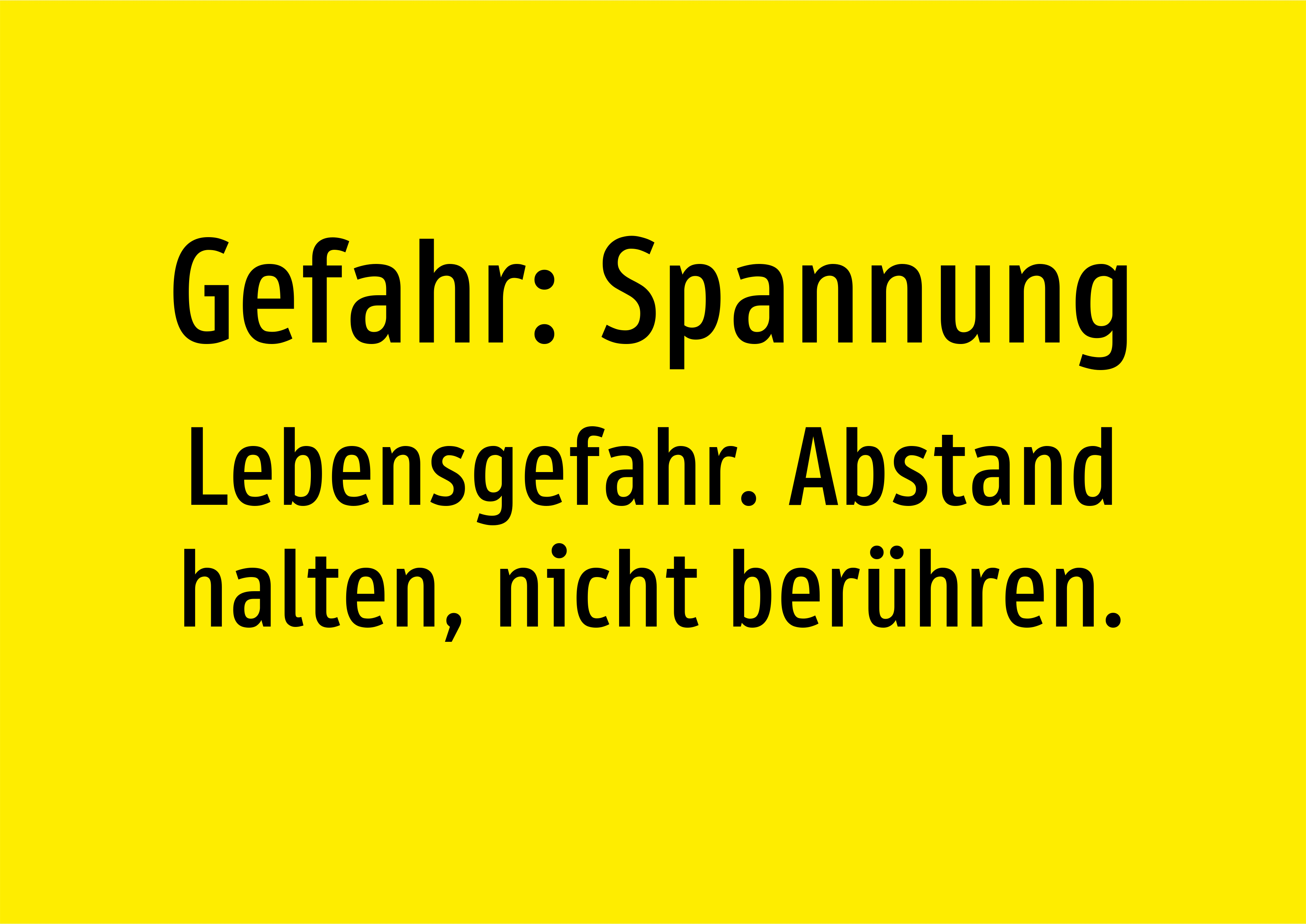 Gefahr: Spannung - Lebensgefahr. Abstand halten, nicht berühren. - Schild - Produktbild 2