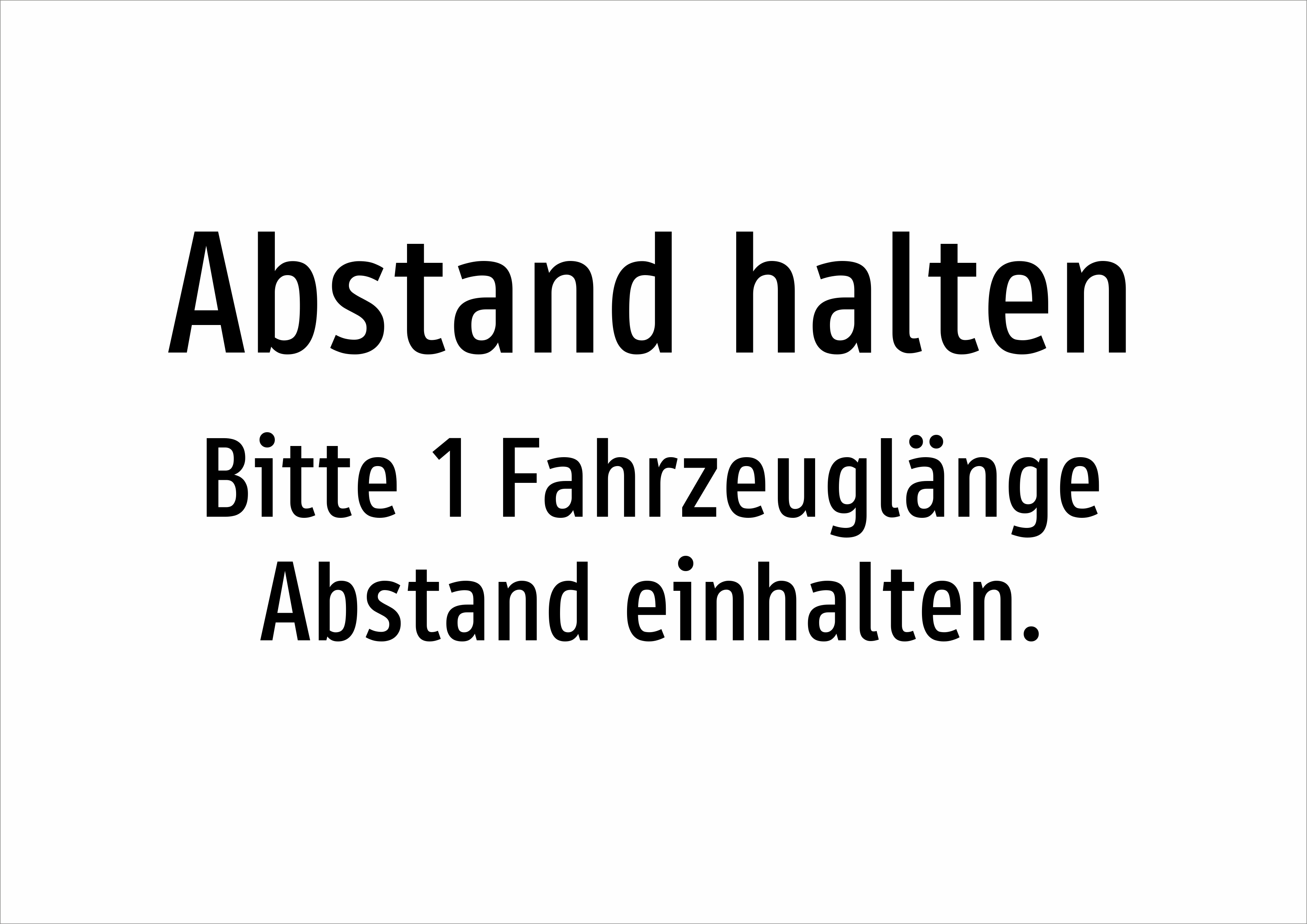 Abstand halten - Bitte 1 Fahrzeuglänge Abstand einhalten. - Schild - Produktbild 2