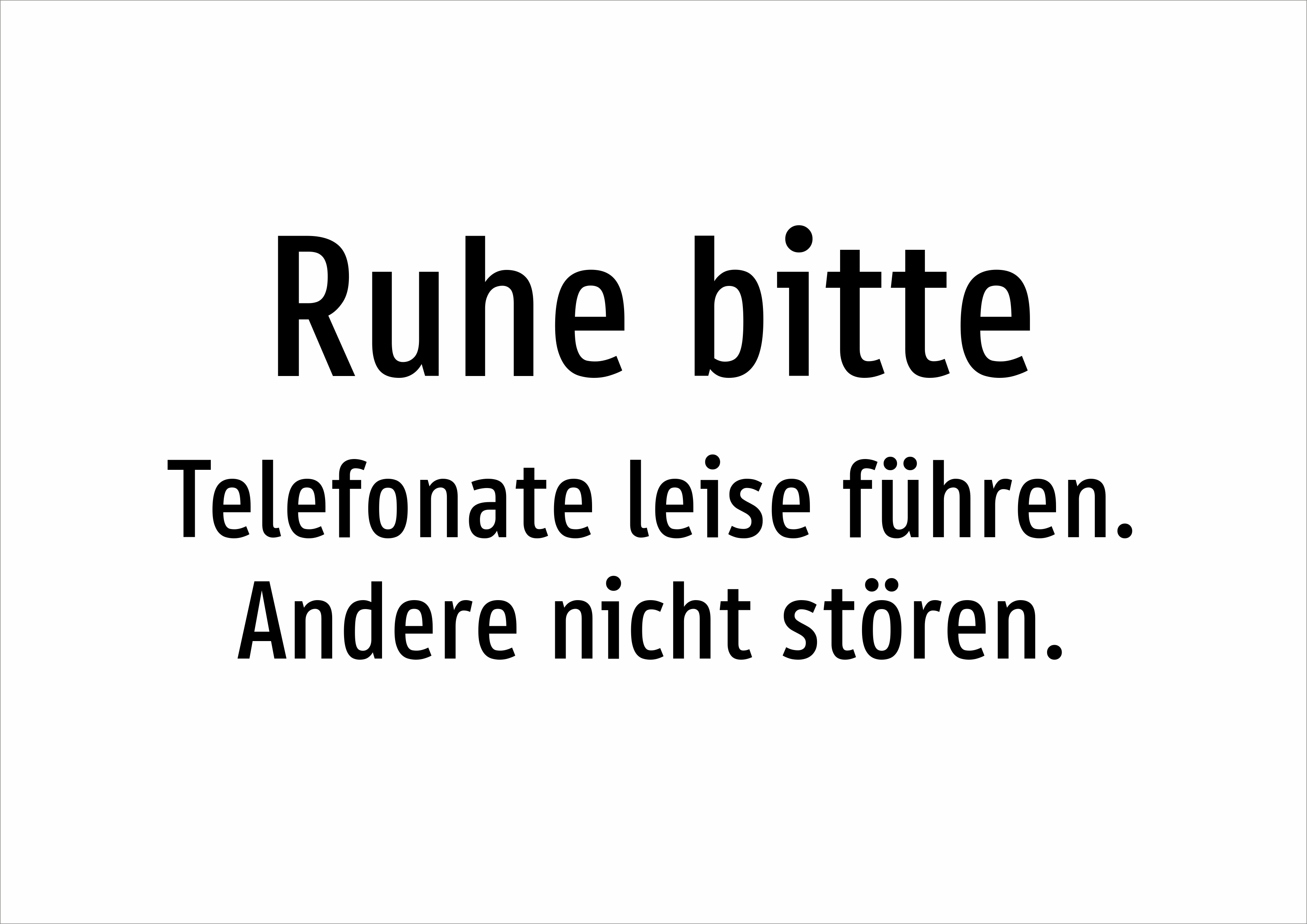 Ruhe bitte - Telefonate leise führen. Andere nicht stören. - Schild - Produktbild 2