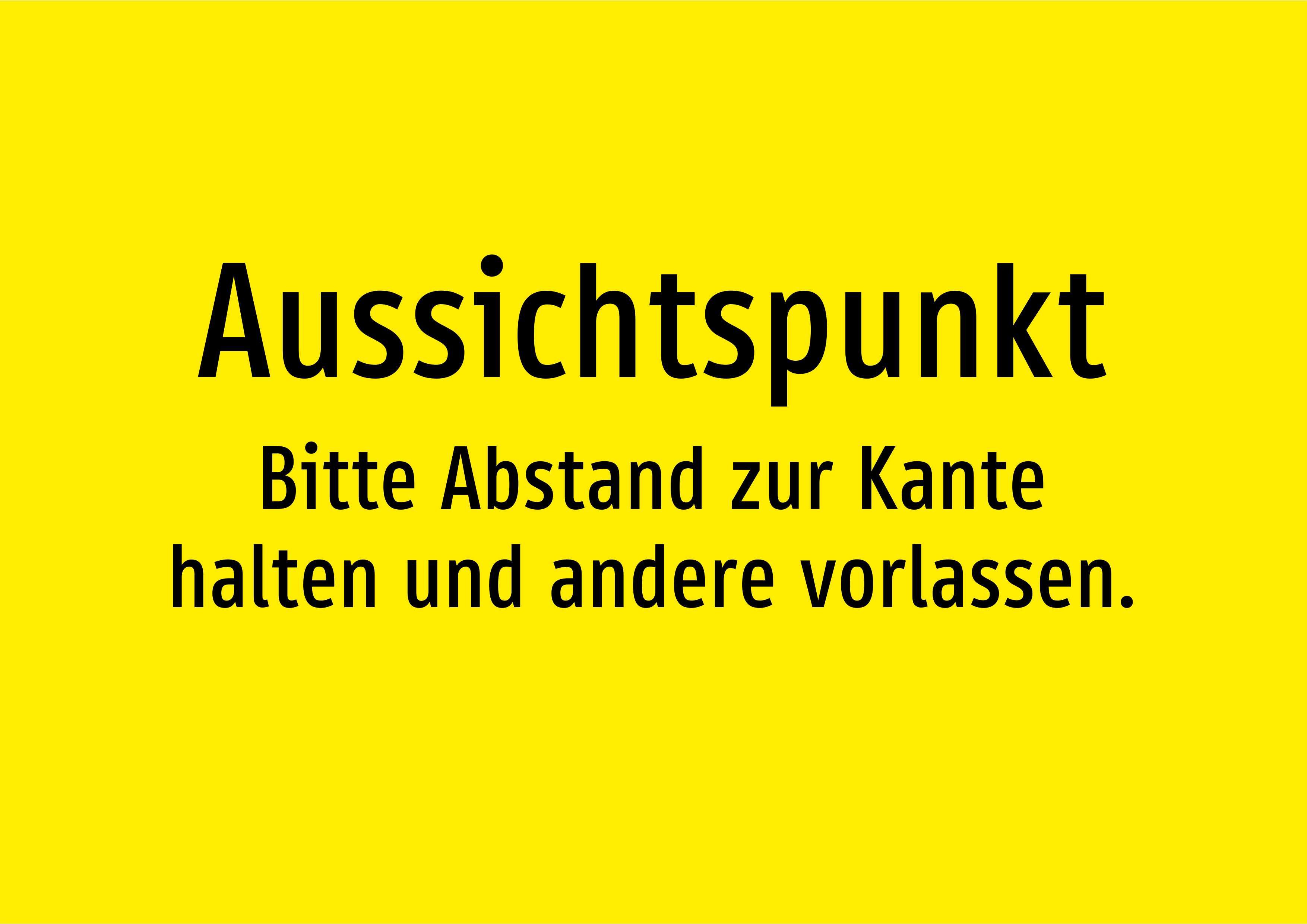 Aussichtspunkt - Bitte Abstand zur Kante halten und andere vorlassen. - Schild - Produktbild 2