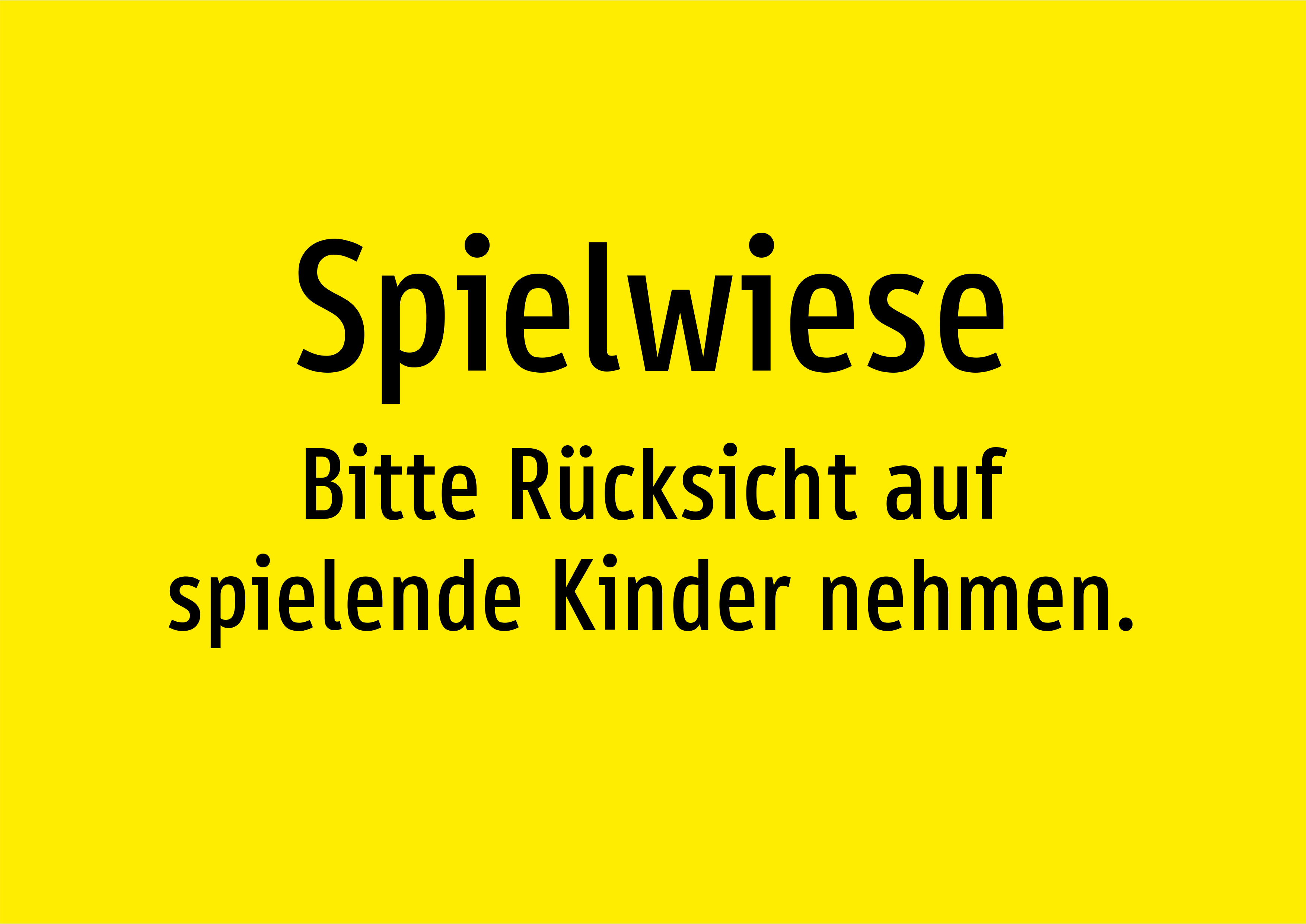 Spielwiese - Bitte Rücksicht auf spielende Kinder nehmen. - Schild - Produktbild 2