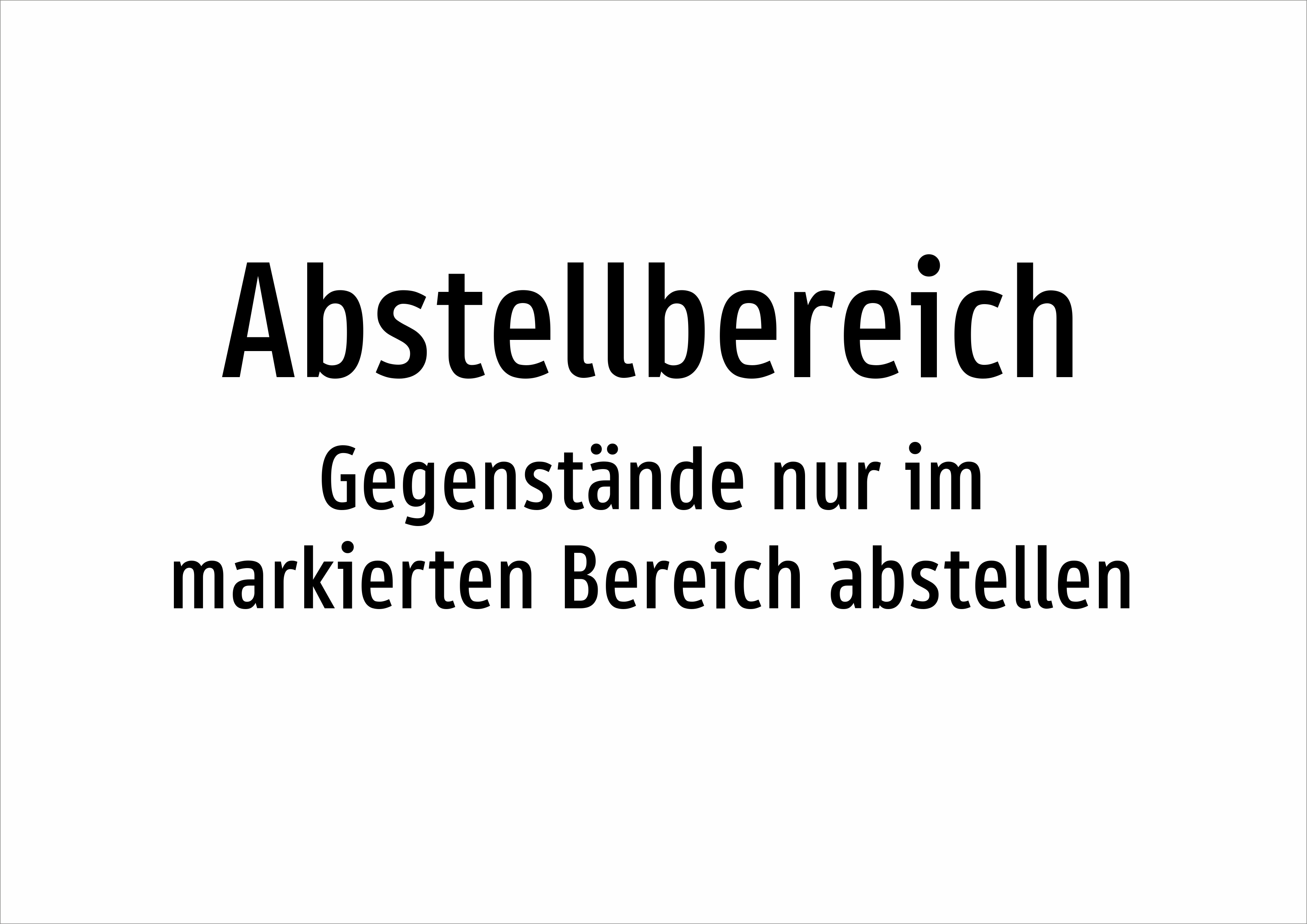 Abstellbereich - Gegenstände nur im markierten Bereich abstellen - Schild - Produktbild 2